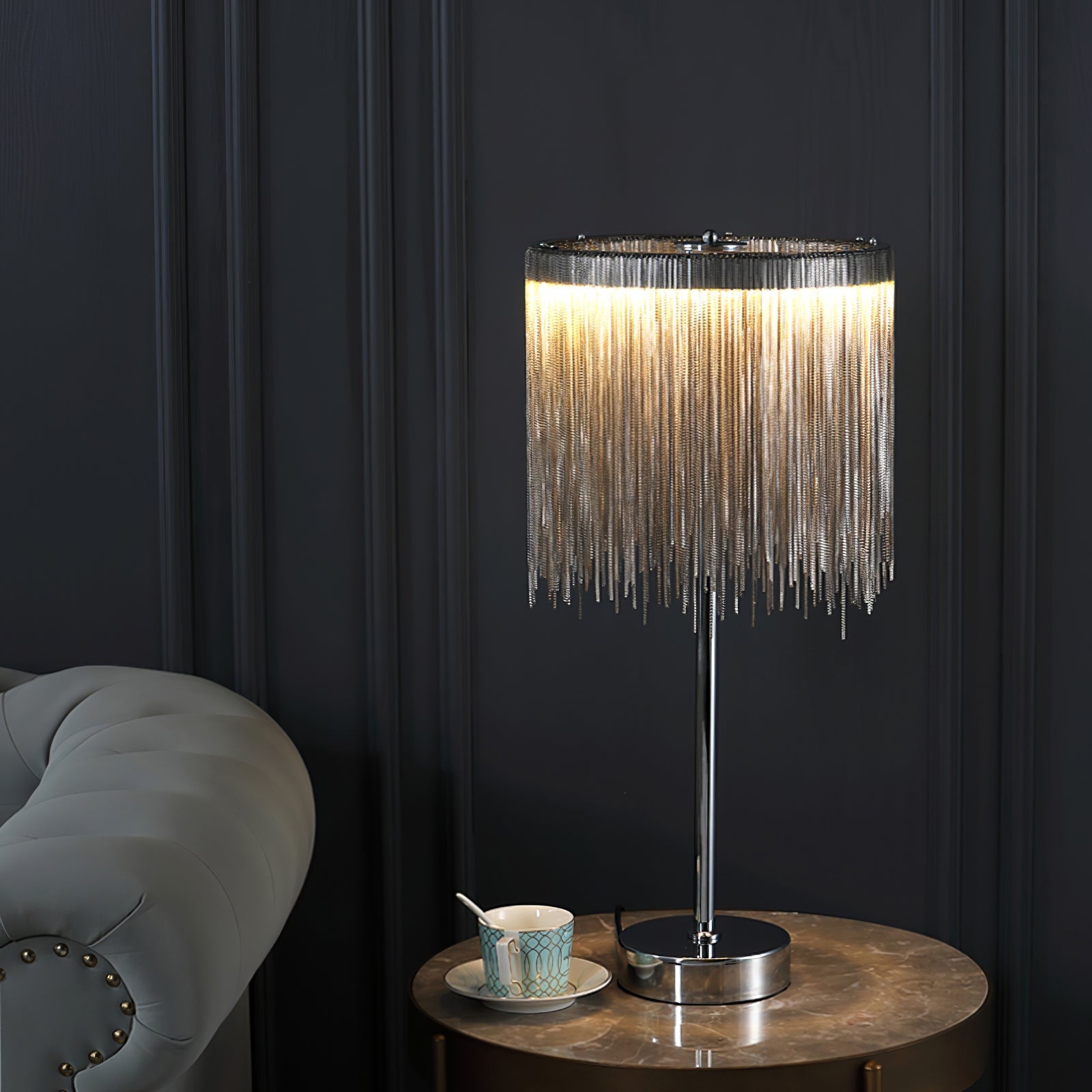 Cascade Cadena Tassel Table Lamp-Neutral Decor