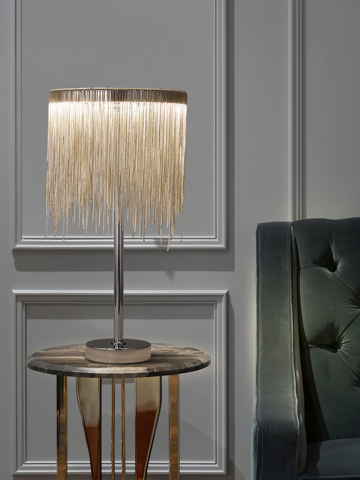 Cascade Cadena Tassel Table Lamp-Neutral Decor