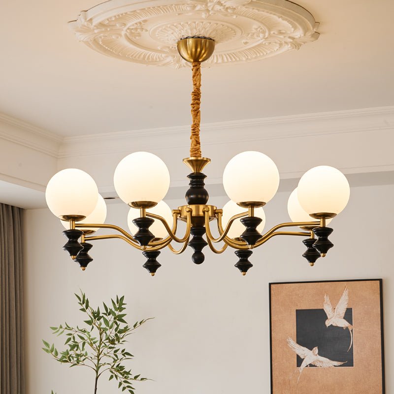 Ordore Traditional Elegance Vintage Wood Chandelier-Neutral Decor