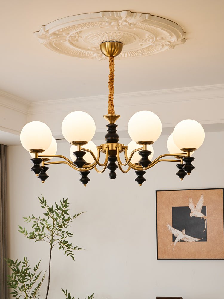 Ordore Traditional Elegance Vintage Wood Chandelier-Neutral Decor