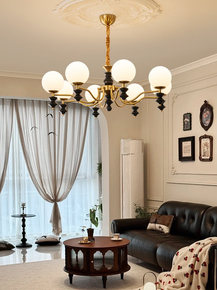 Ordore Traditional Elegance Vintage Wood Chandelier-Neutral Decor