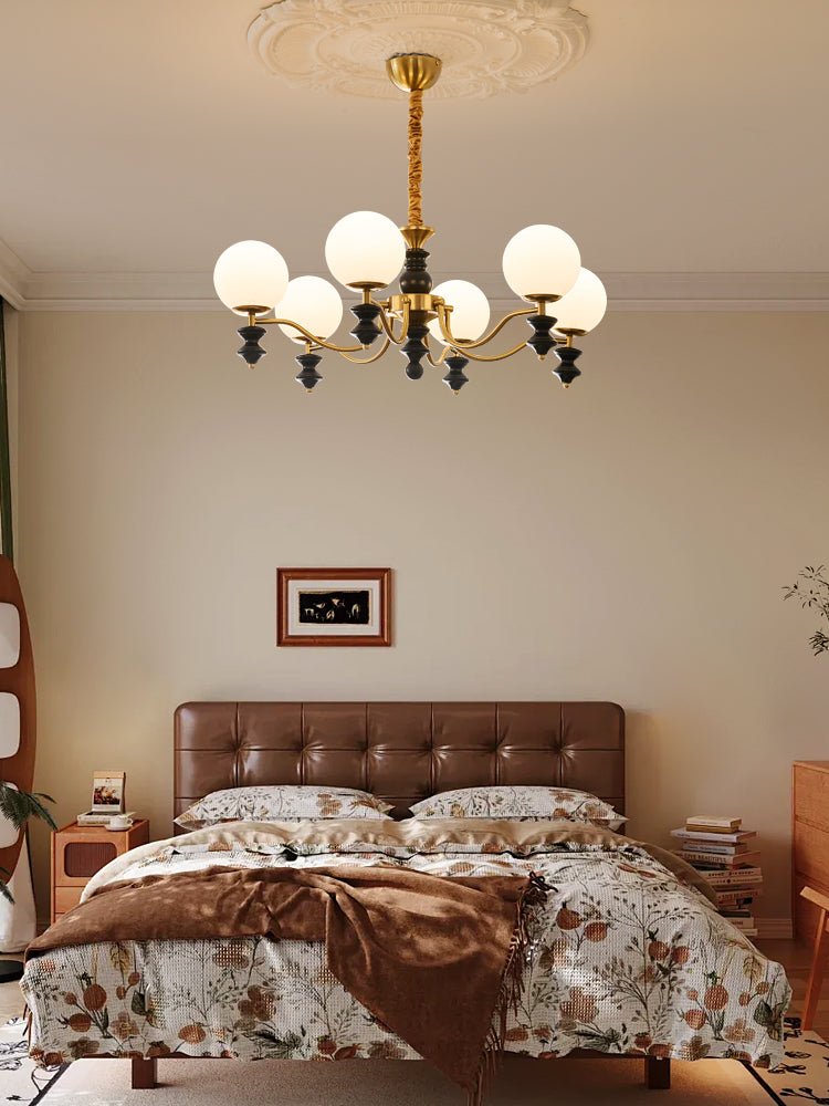 Ordore Traditional Elegance Vintage Wood Chandelier-Neutral Decor