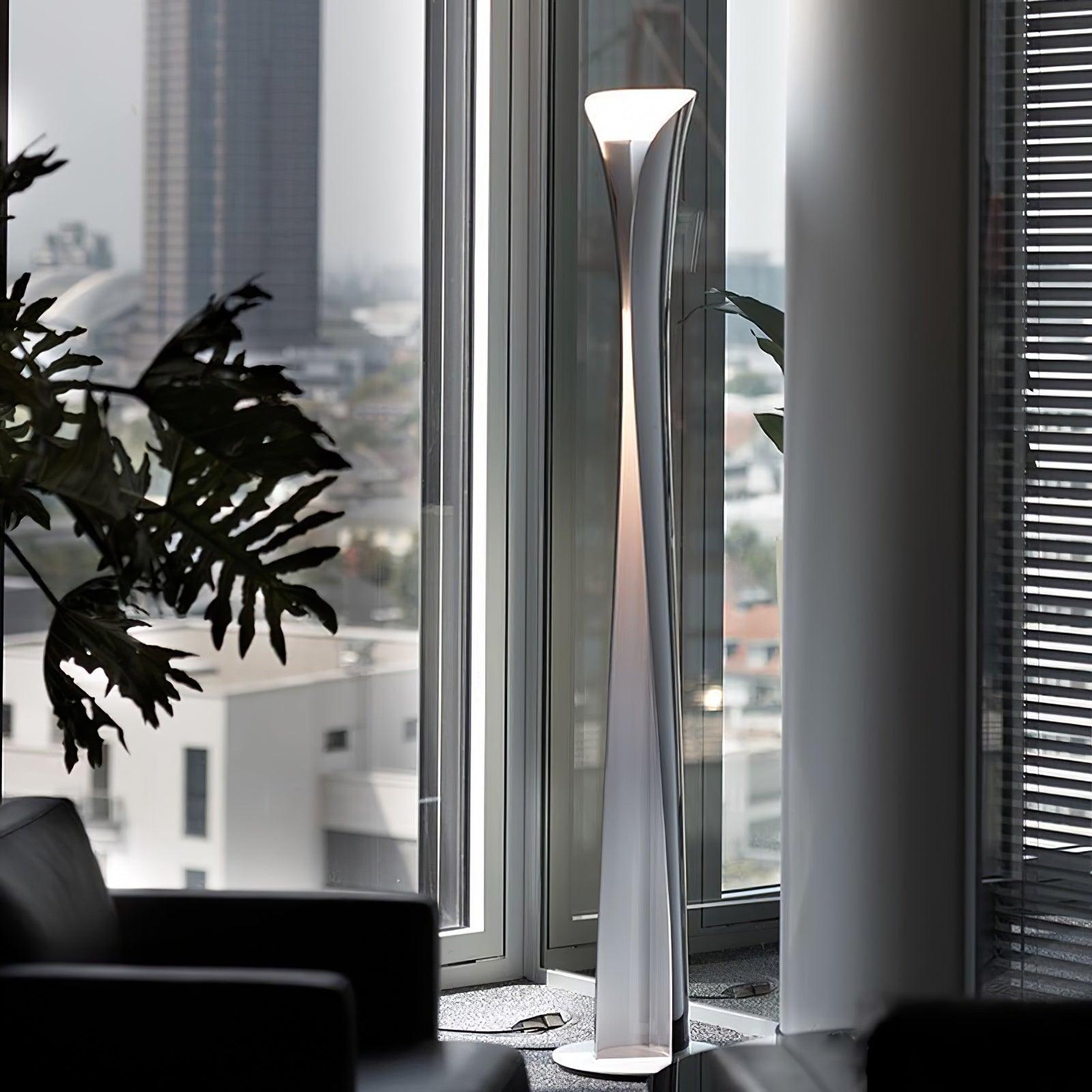 Cirvel Aluminum Futuristic Floor Lamp-Neutral Decor