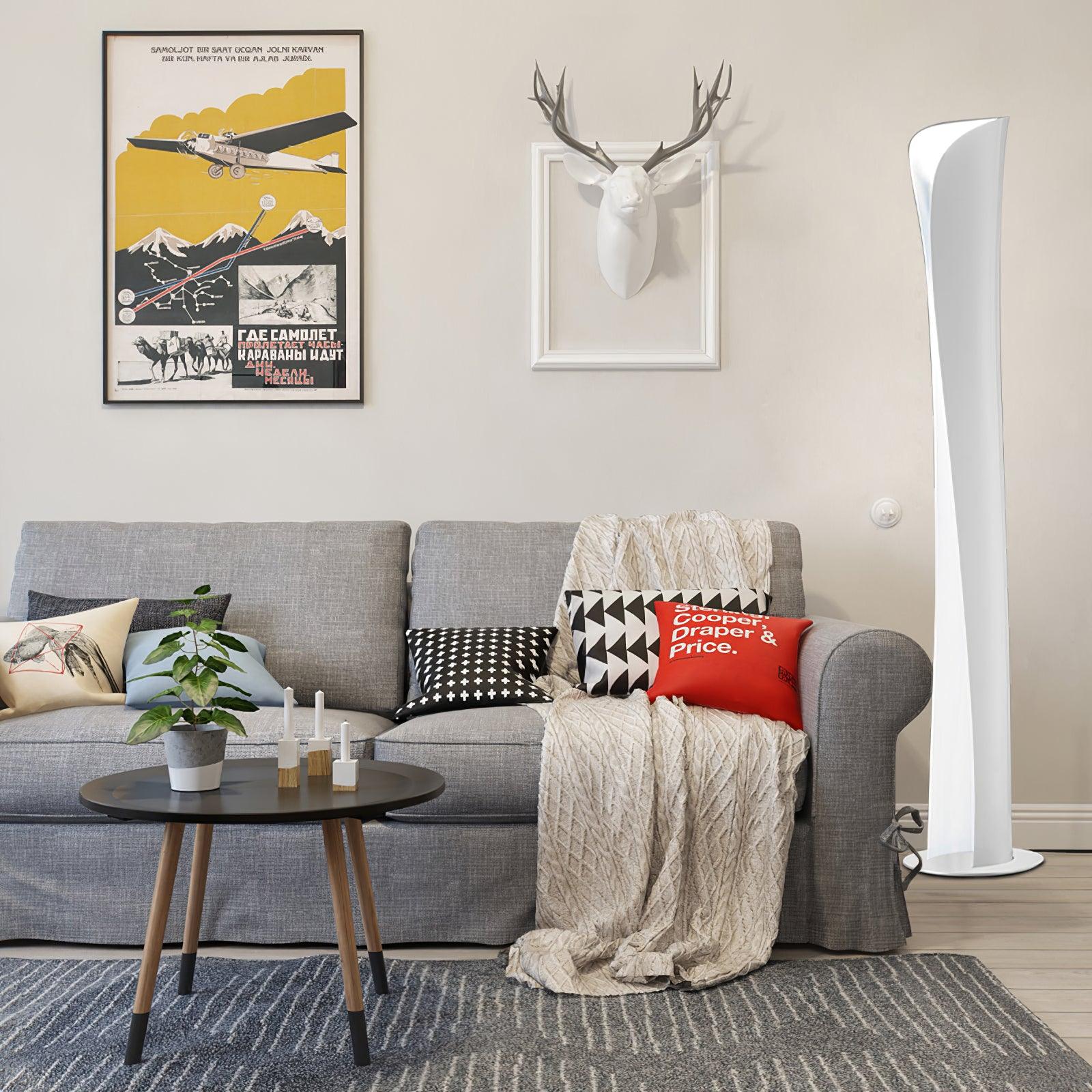Cirvel Aluminum Futuristic Floor Lamp-Neutral Decor