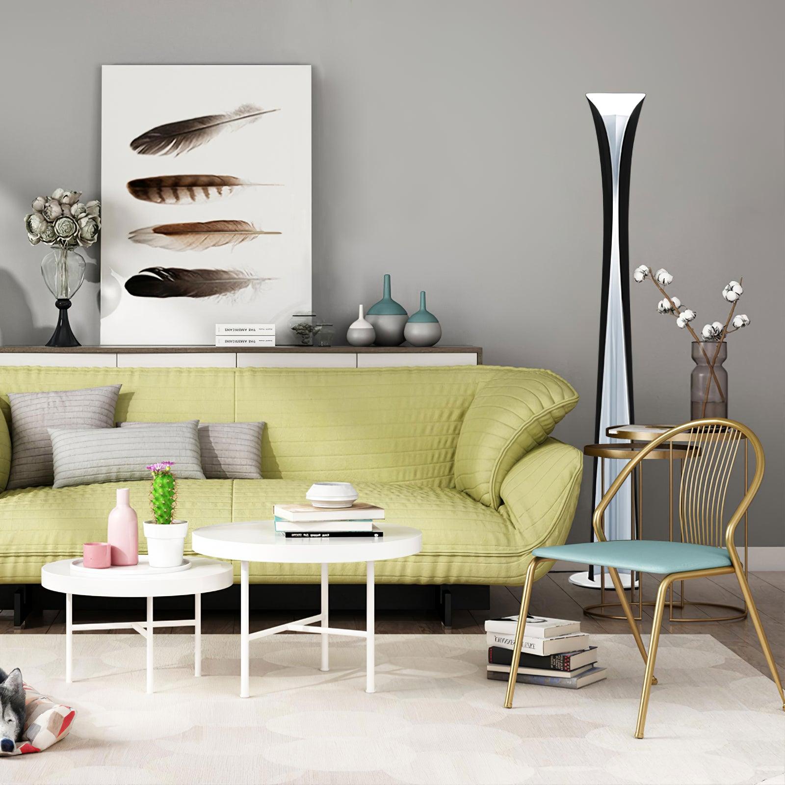 Cirvel Aluminum Futuristic Floor Lamp-Neutral Decor