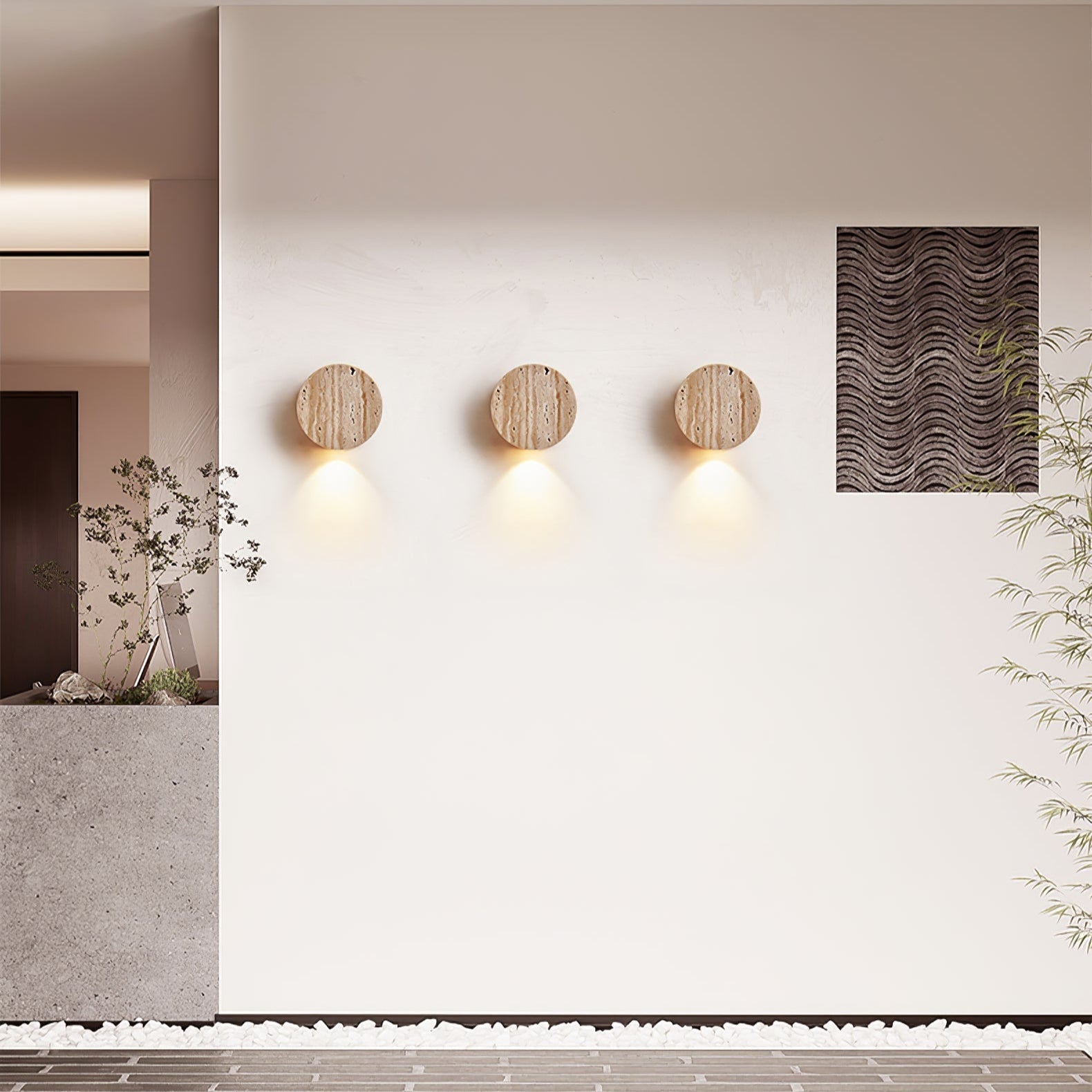 Jenthor Travertine Wall Sconce-Neutral Decor