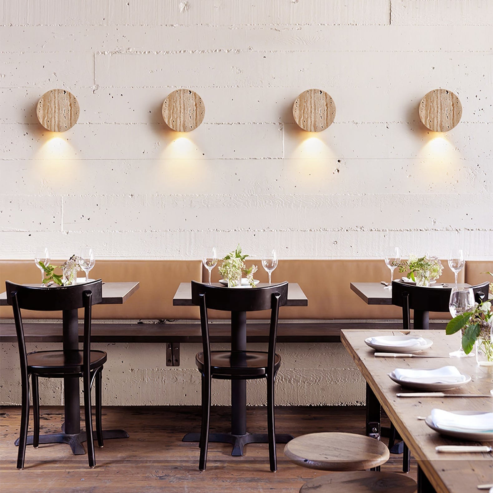Jenthor Travertine Wall Sconce-Neutral Decor