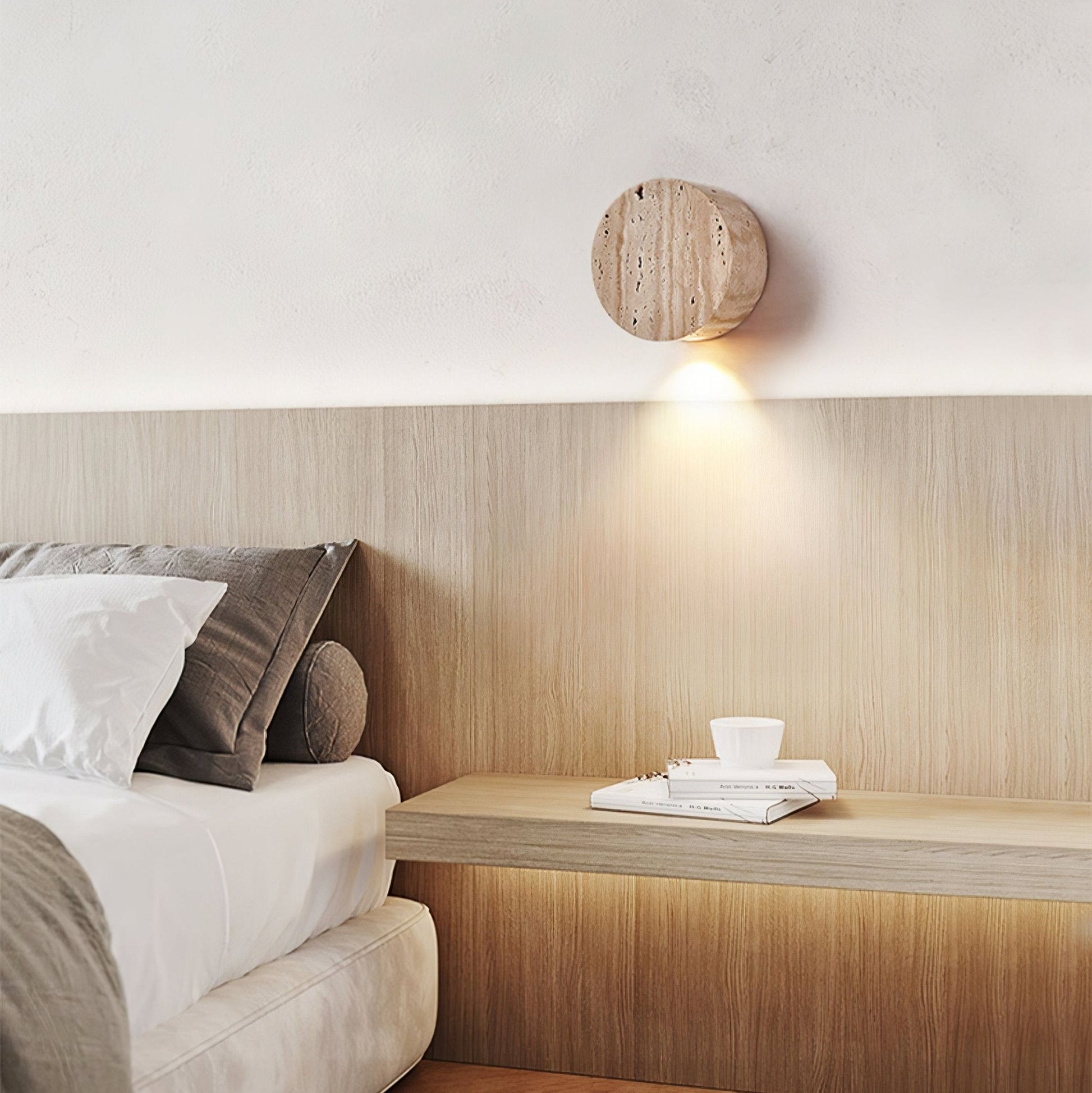 Jenthor Travertine Wall Sconce-Neutral Decor