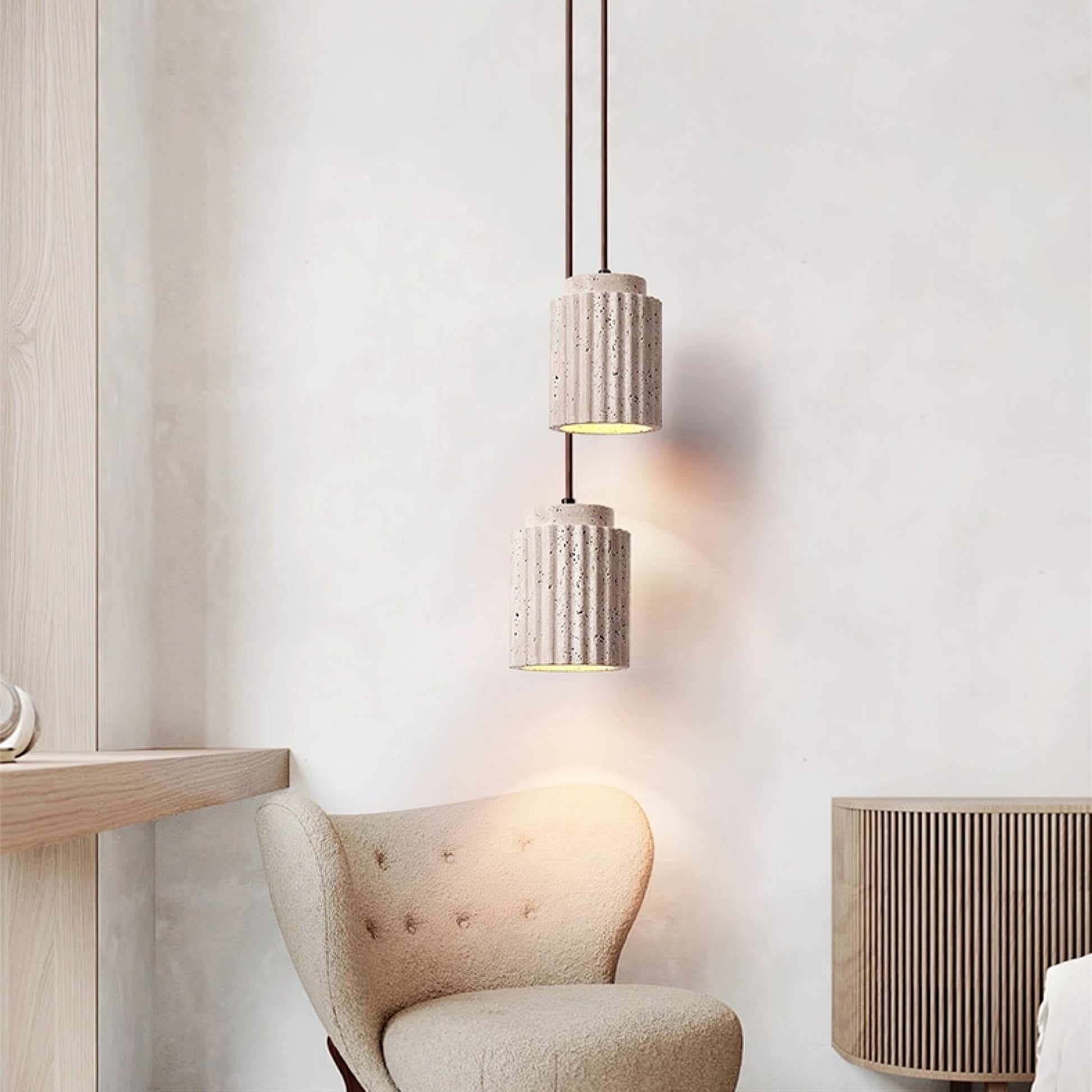 Mysolel Travertine Pendant Light-Neutral Decor
