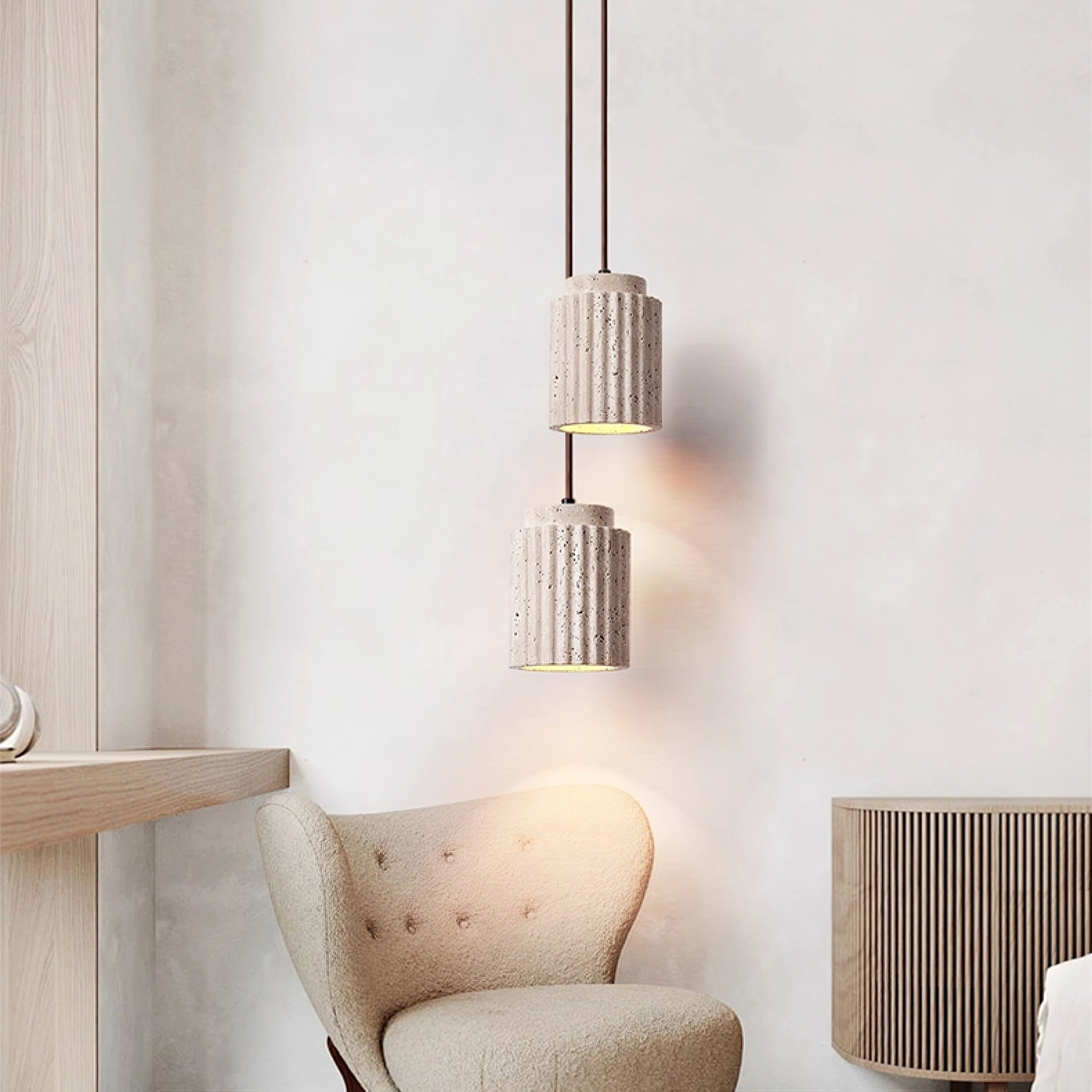Mysolel Travertine Pendant Light-Neutral Decor