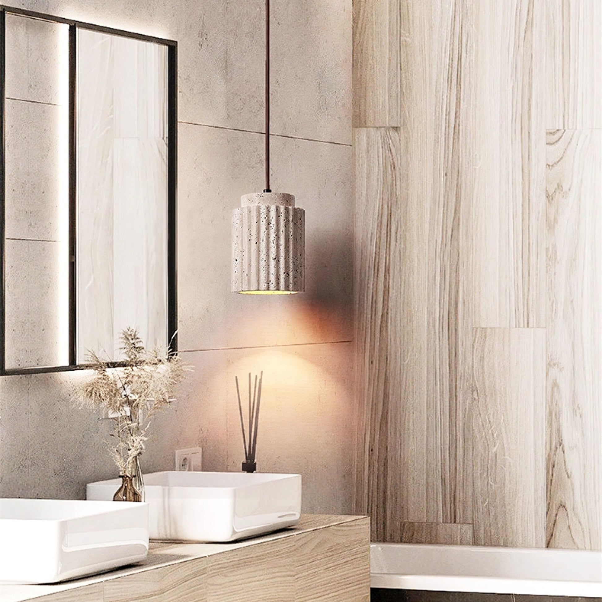 Mysolel Travertine Pendant Light-Neutral Decor