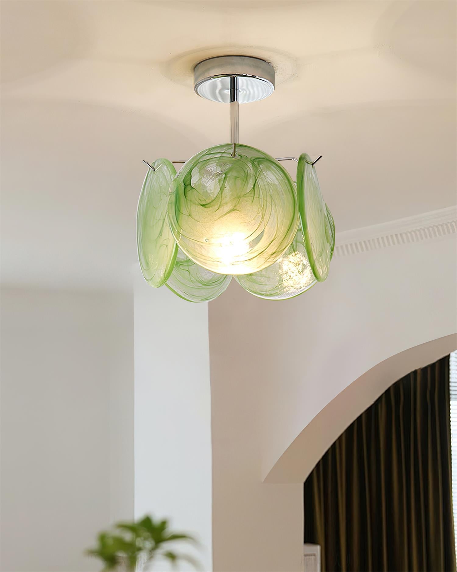 Lenira Ceiling Lamp Blue Art Glass Modern-Neutral Decor