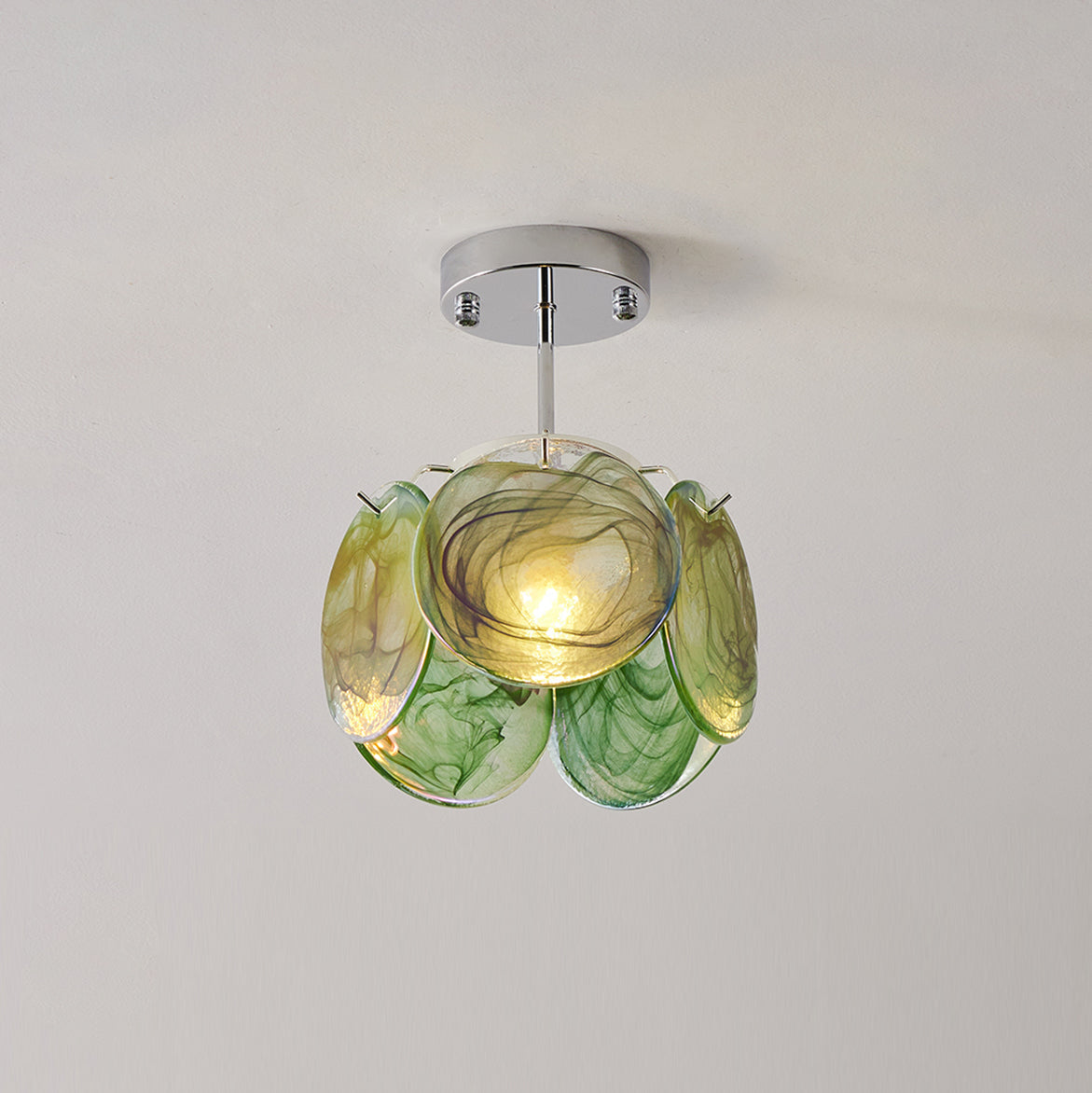 Lenira Ceiling Lamp Blue Art Glass Modern-Neutral Decor