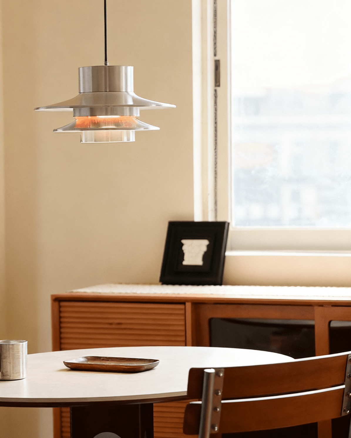 Ulux Chrome Pendant Light-Neutral Decor