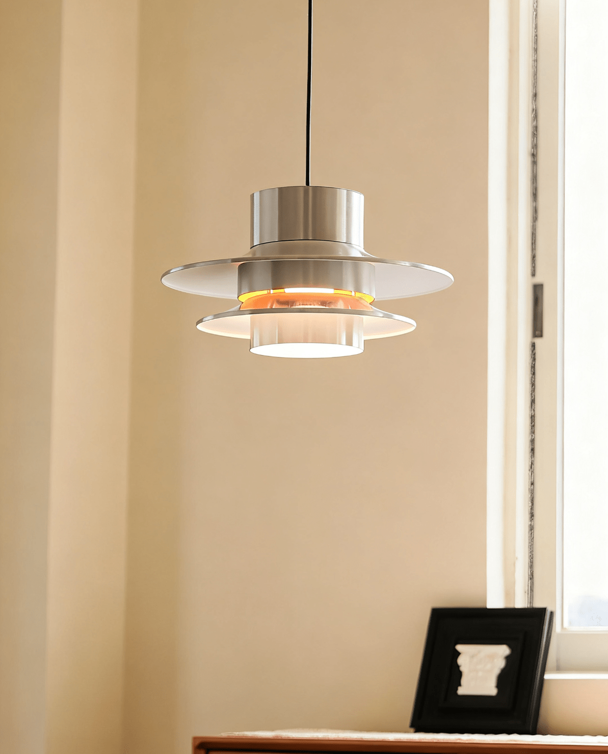 Ulux Chrome Pendant Light-Neutral Decor