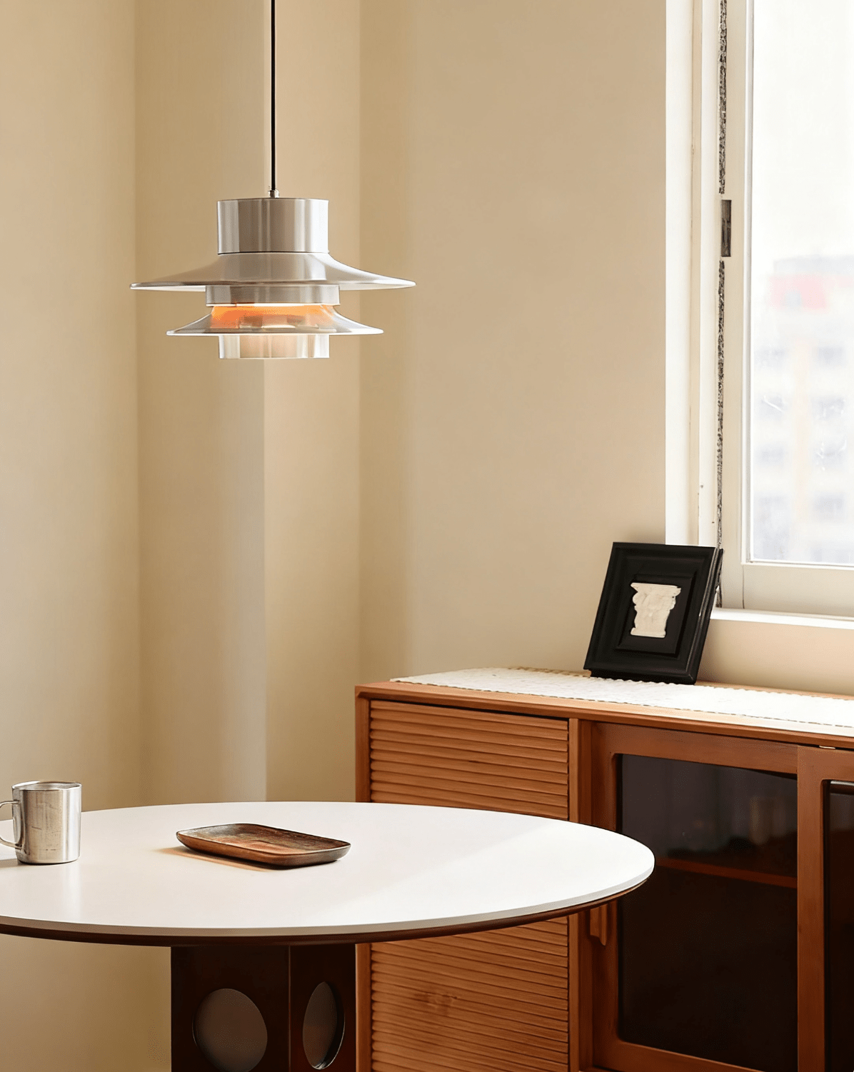 Ulux Chrome Pendant Light-Neutral Decor