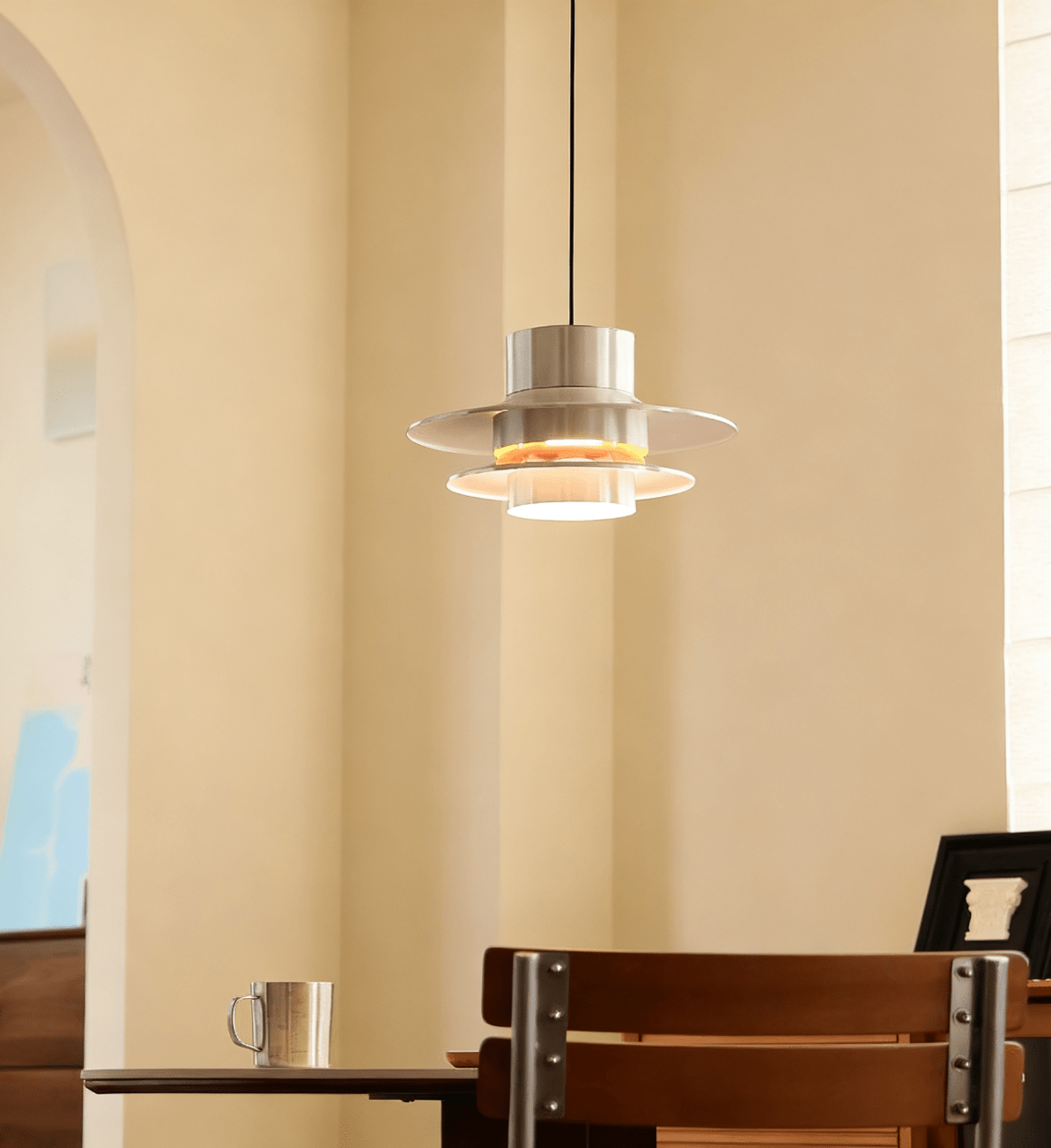 Ulux Chrome Pendant Light-Neutral Decor