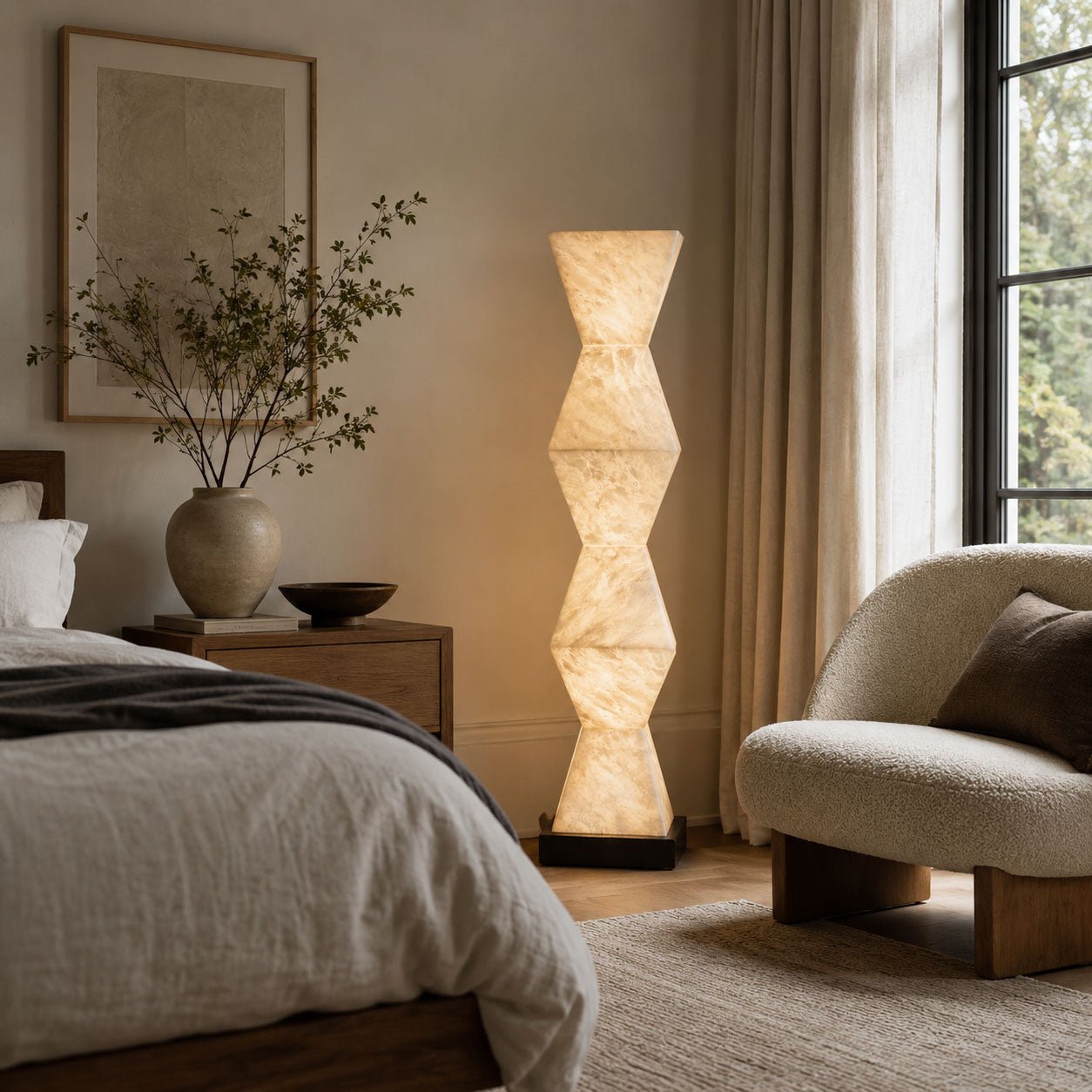 Cairn Alabaster Floor Lamp-Neutral Decor