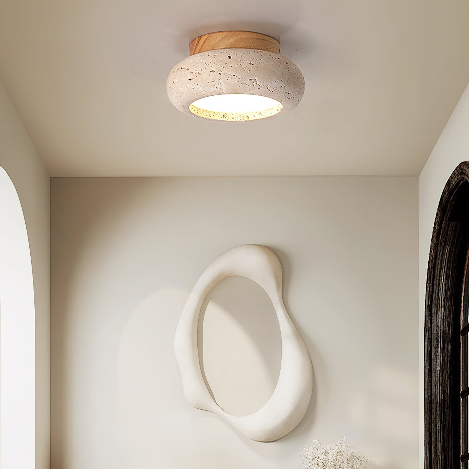 Astra Ceiling Light Mini Donut Travertine - Neutralighting