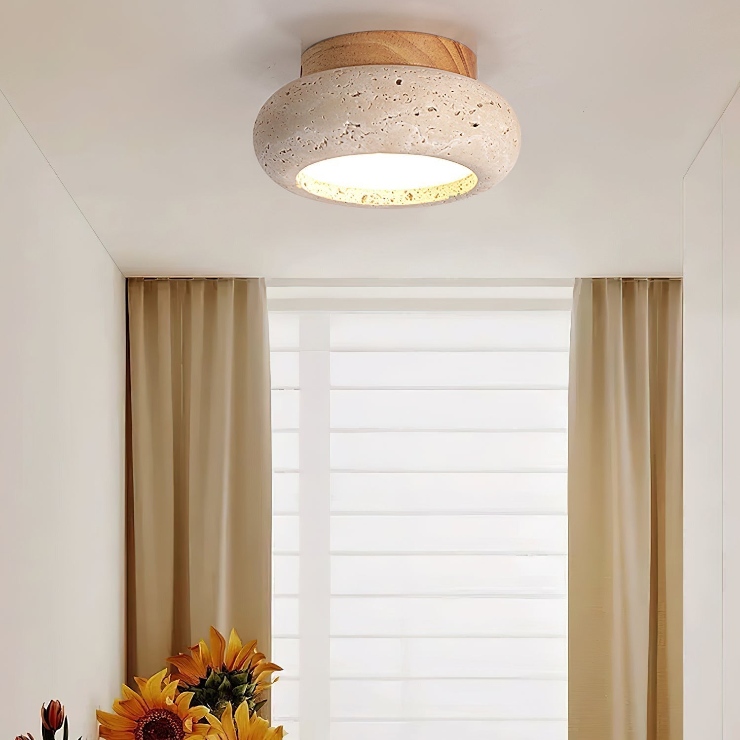 Astra Ceiling Light Mini Donut Travertine - Neutralighting