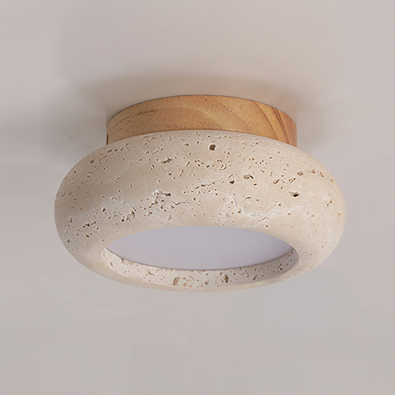 Ritta Mini Donut Travertine Ceiling Light - Neutralighting