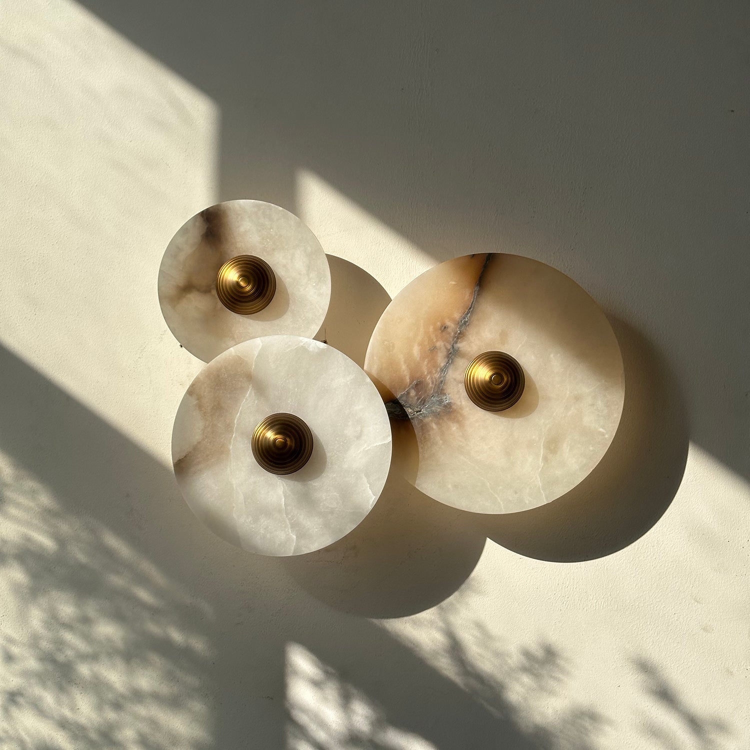 Close-up view of the distinctive veining on the Calacatta marble.