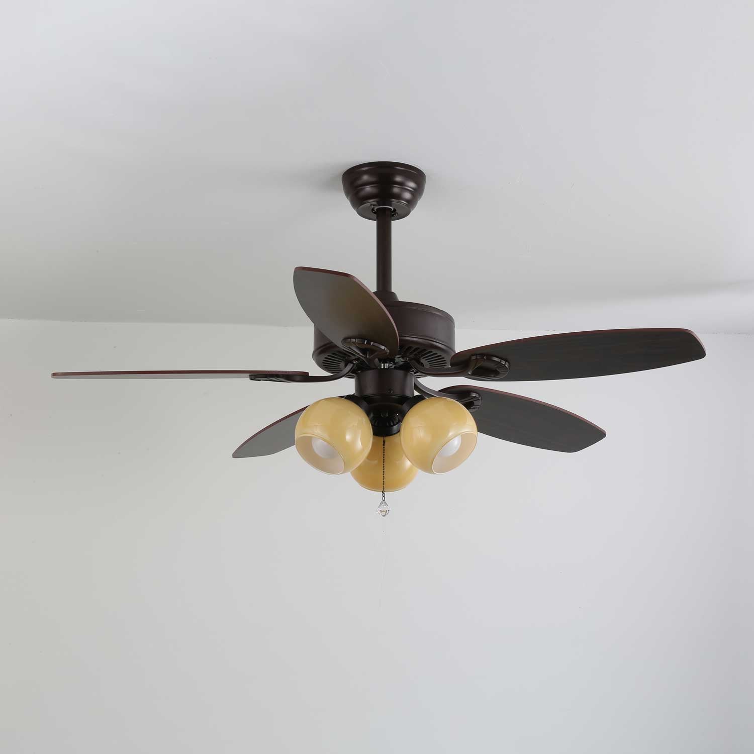 Calviera Vintage Wood Glass Ceiling Fan Light-Neutral Decor