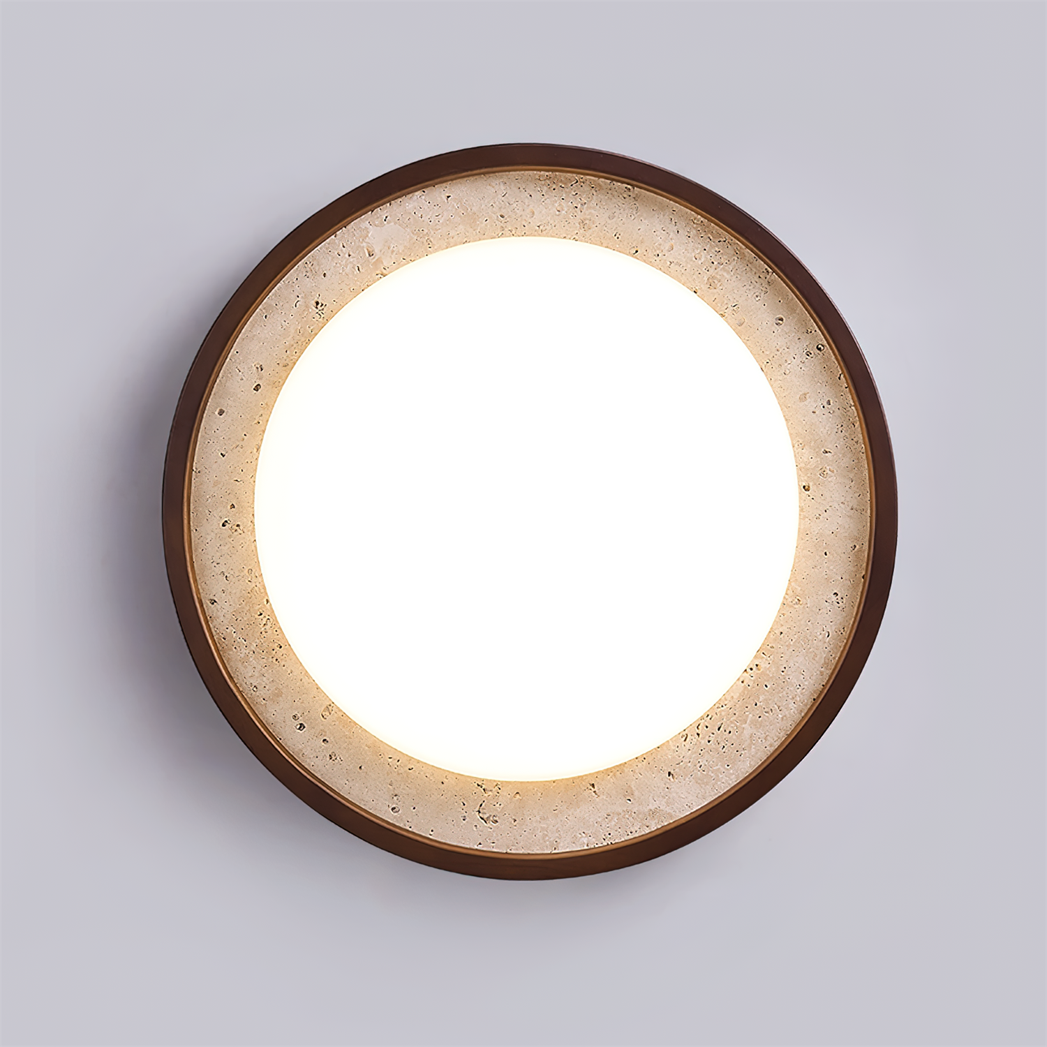 Ritta Sculptural Travertine Ceiling Lamp - Neutralighting