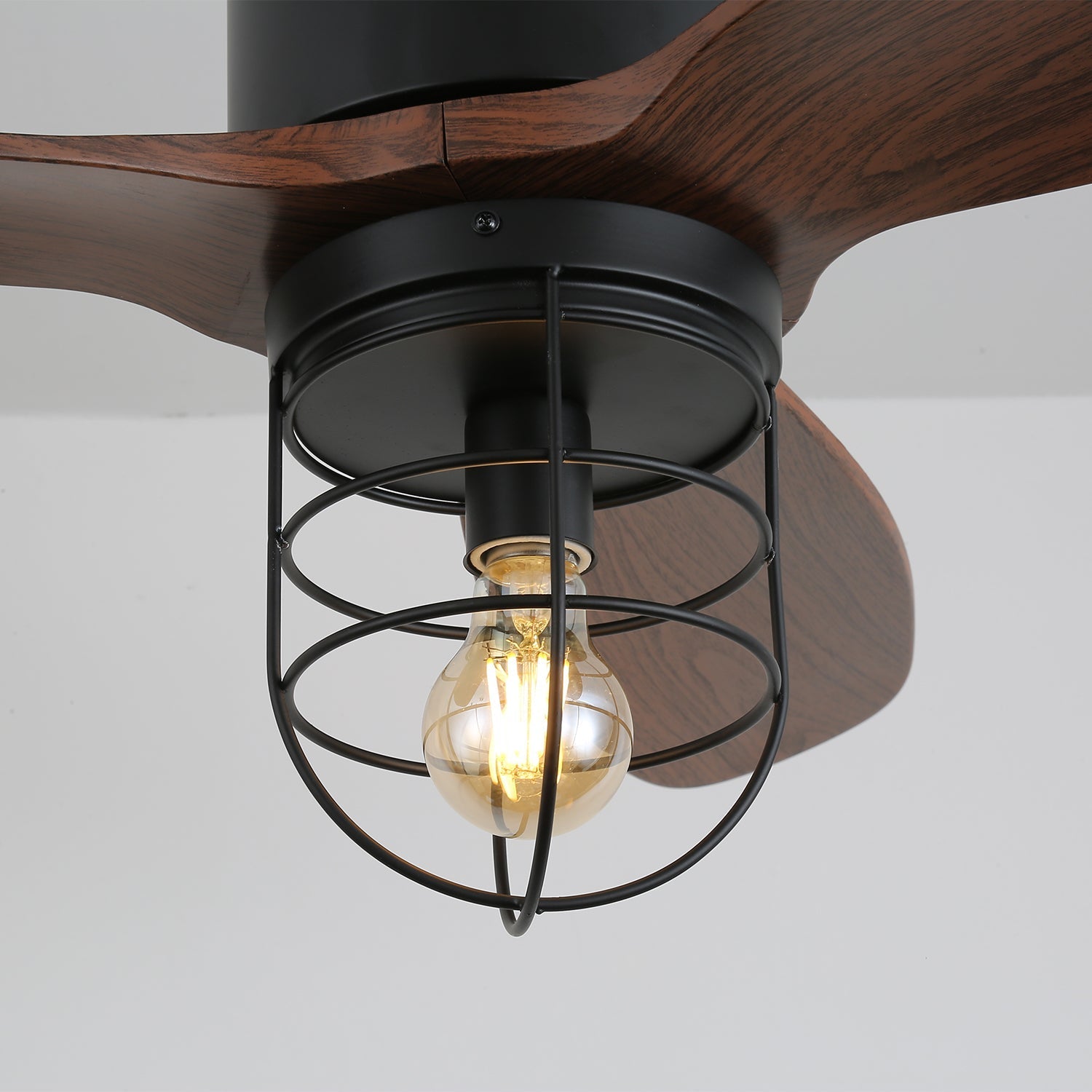 Brivn Industrial Wood Ceiling Fan Light-Neutral Decor