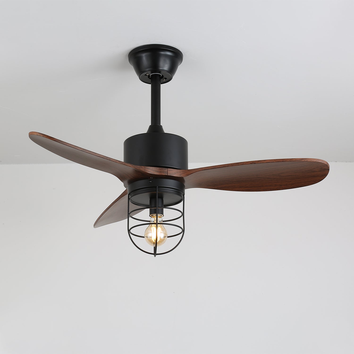 Brivn Industrial Wood Ceiling Fan Light-Neutral Decor