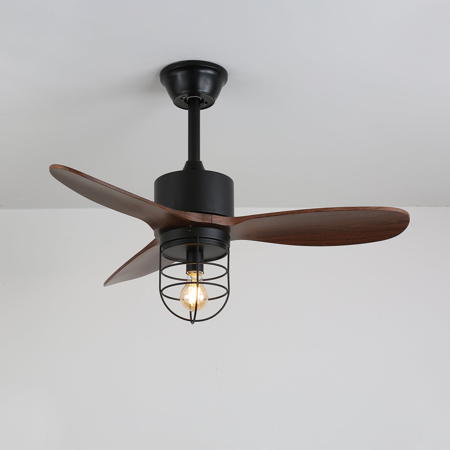 Brivn Industrial Wood Ceiling Fan Light-Neutral Decor
