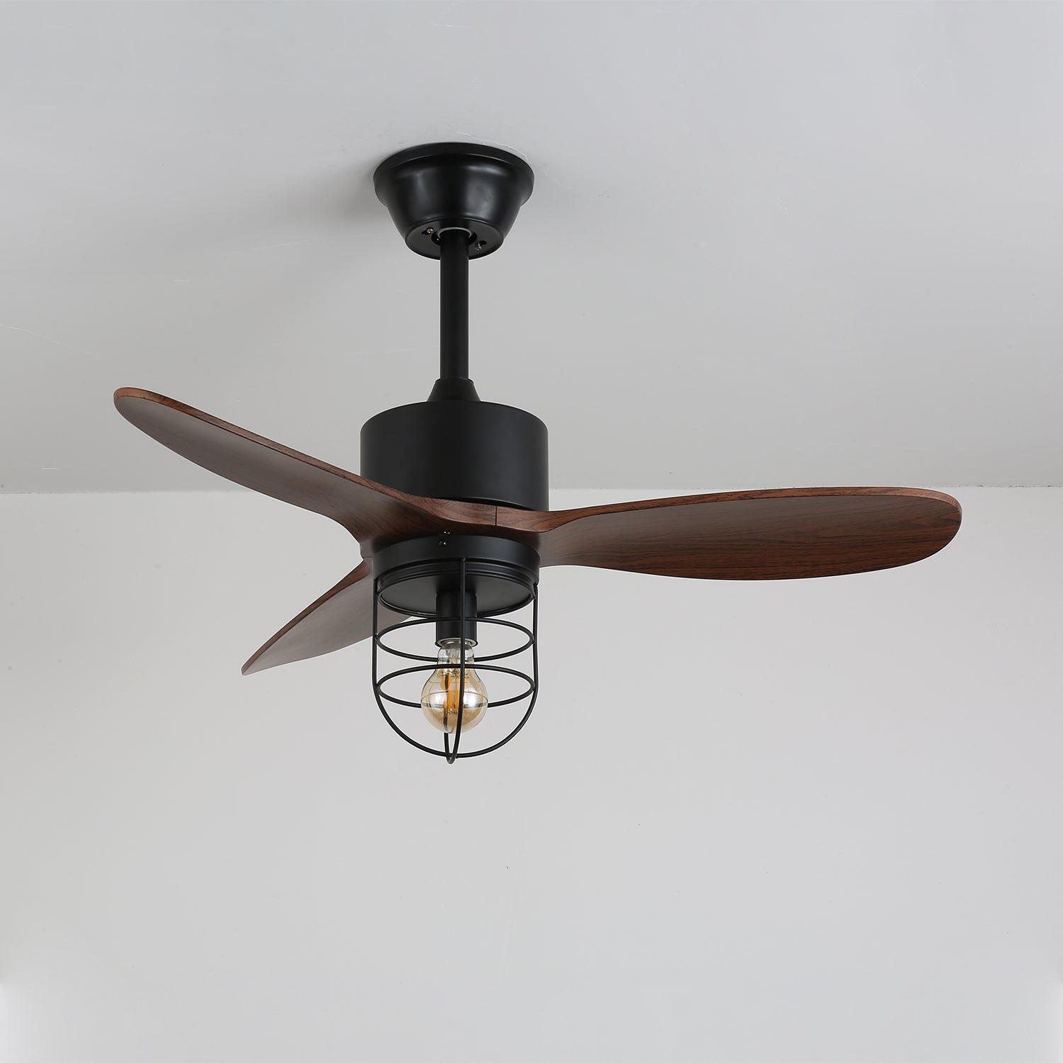 Brivn Industrial Wood Ceiling Fan Light-Neutral Decor