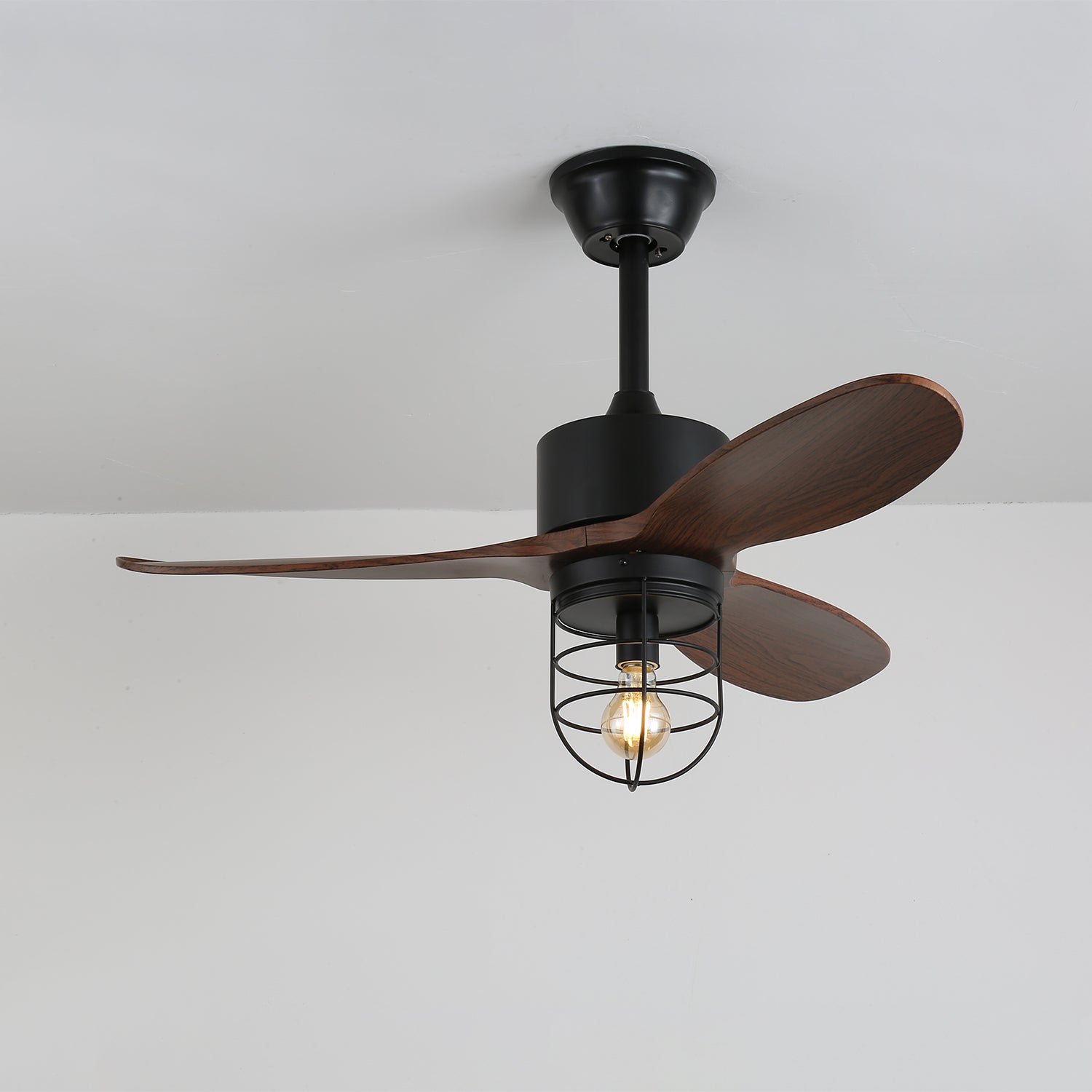 Brivn Industrial Wood Ceiling Fan Light-Neutral Decor
