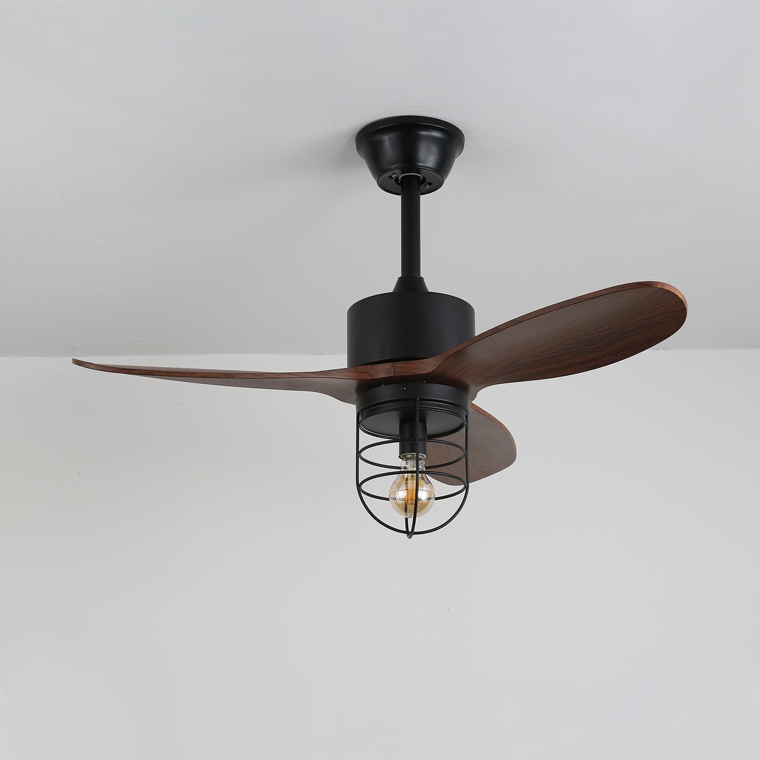 Brivn Industrial Wood Ceiling Fan Light-Neutral Decor