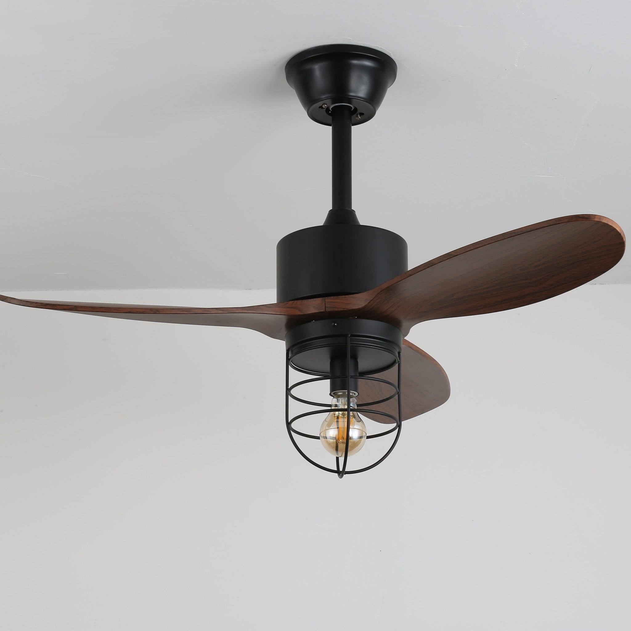 Brivn Industrial Wood Ceiling Fan Light-Neutral Decor