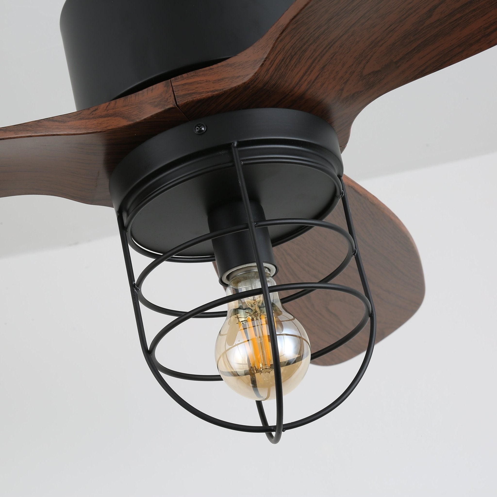 Brivn Industrial Wood Ceiling Fan Light-Neutral Decor