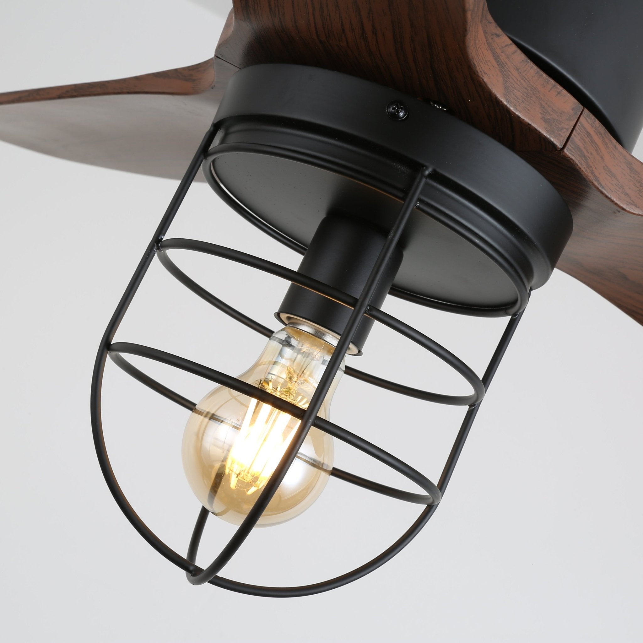 Brivn Industrial Wood Ceiling Fan Light-Neutral Decor