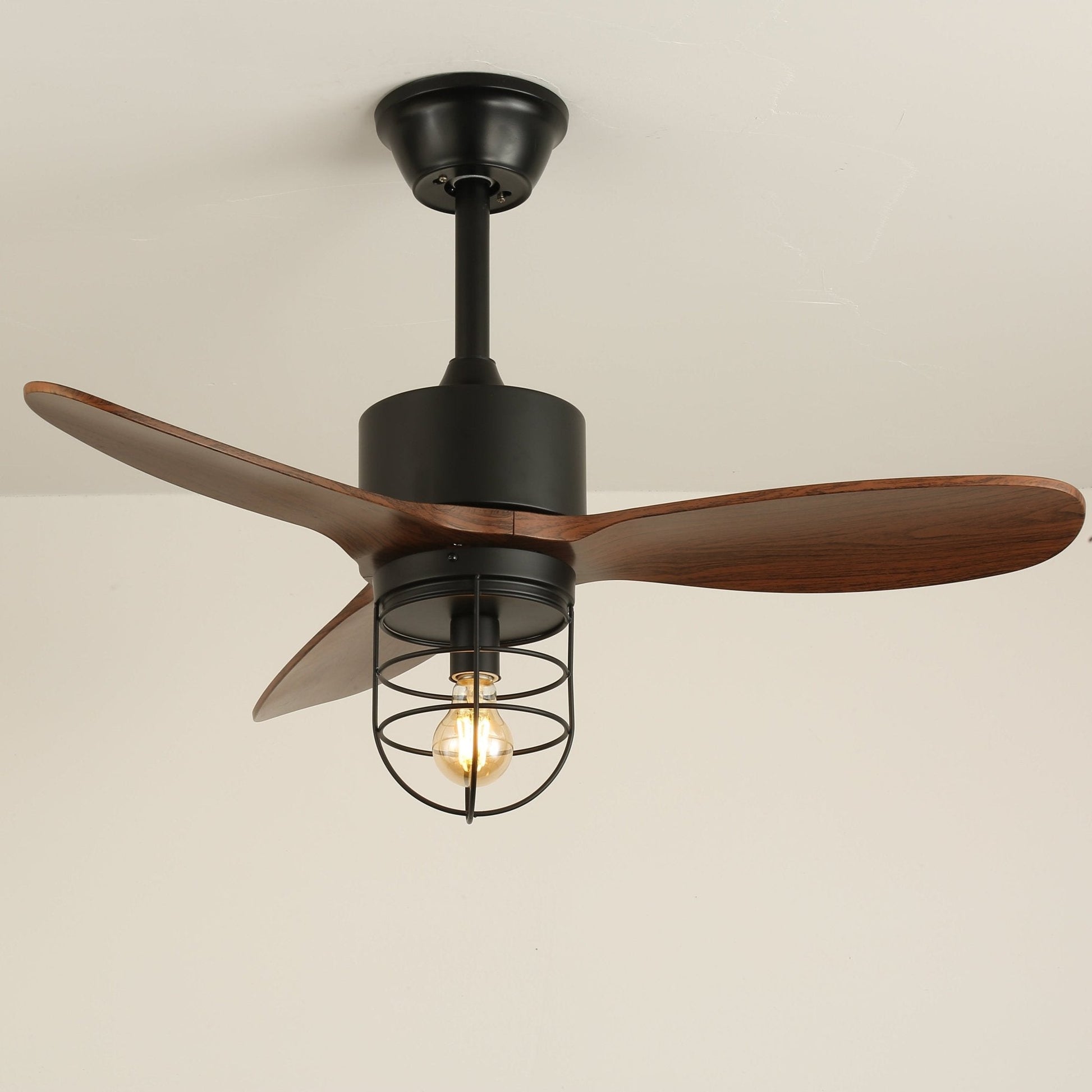 Brivn Industrial Wood Ceiling Fan Light-Neutral Decor