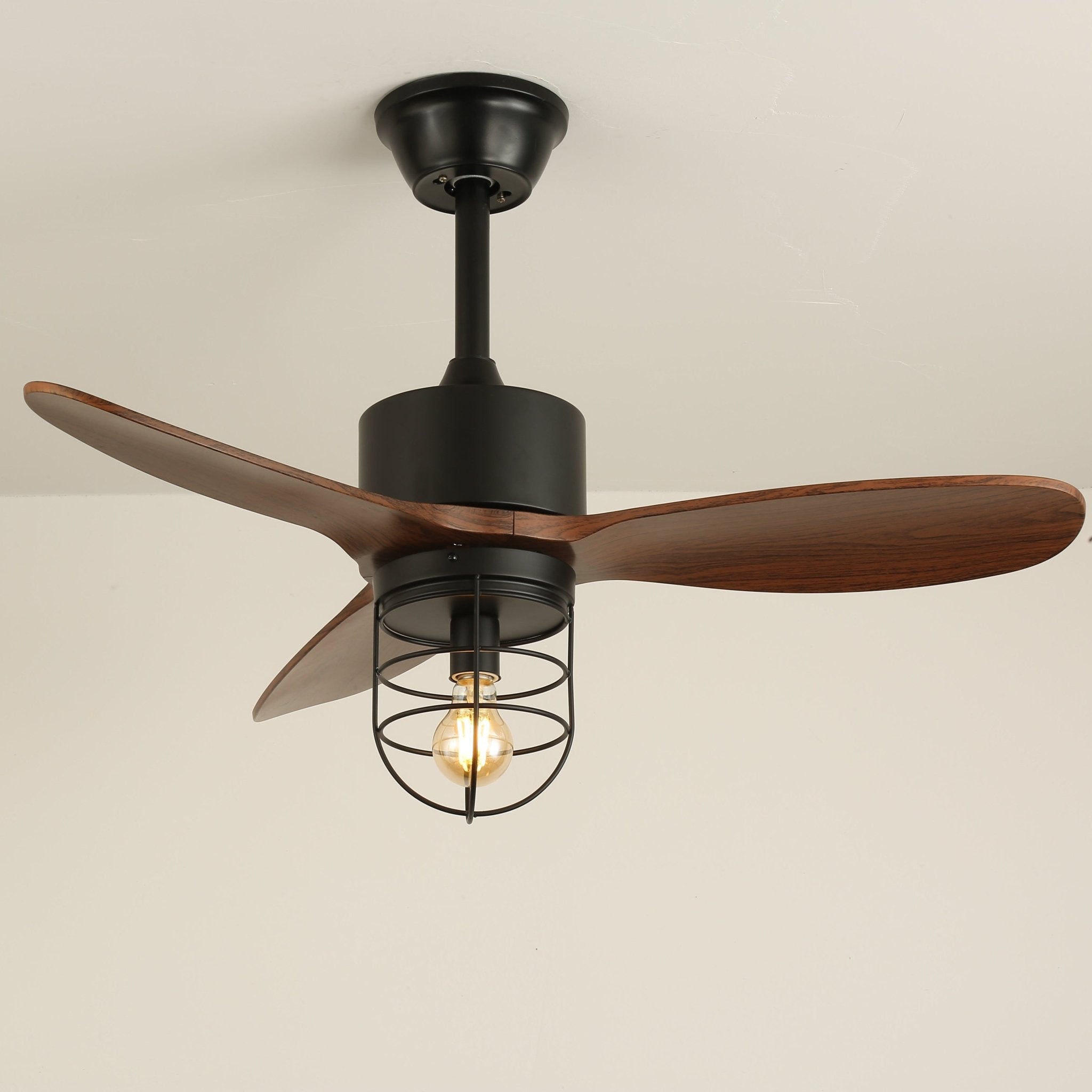 Brivn Industrial Wood Ceiling Fan Light-Neutral Decor