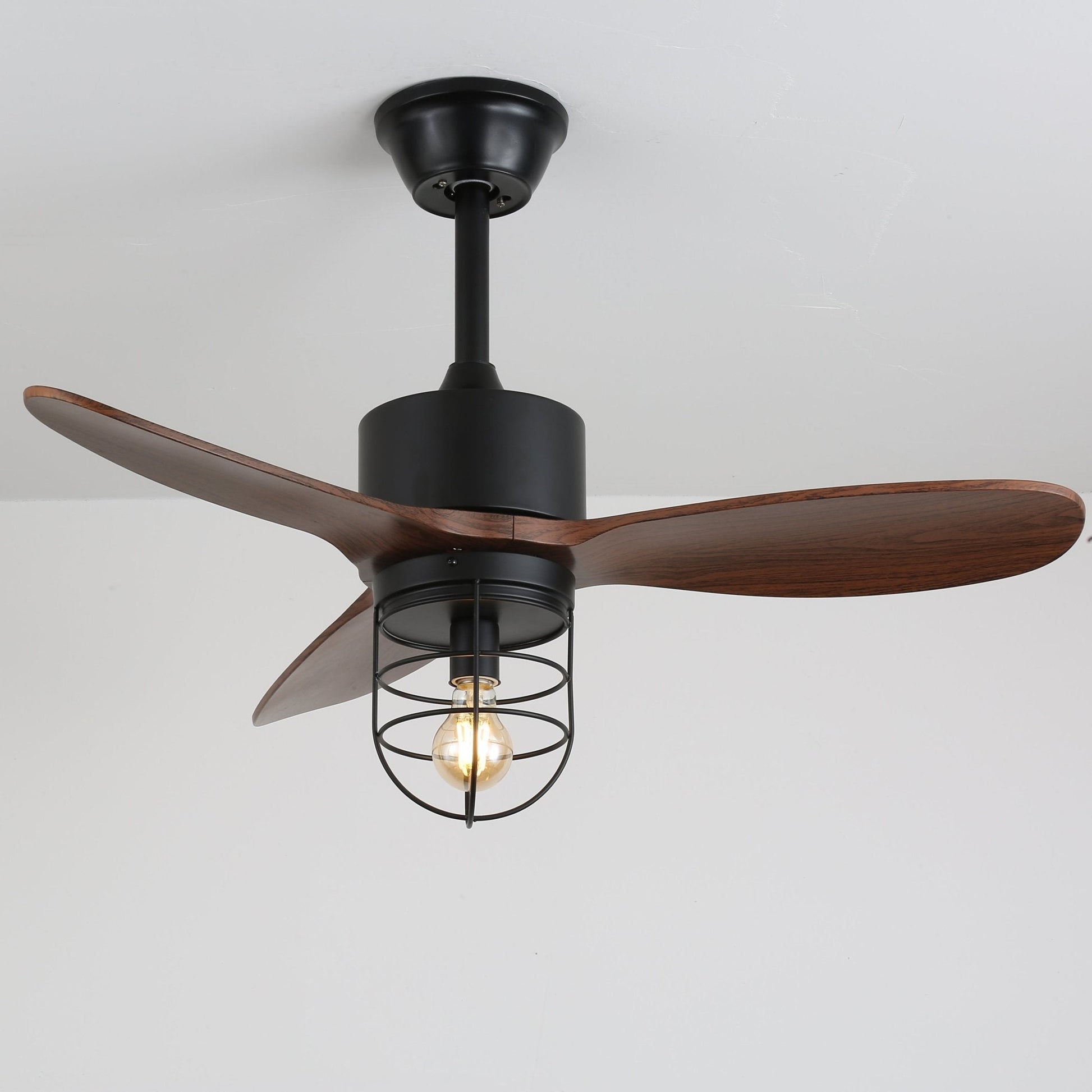 Brivn Industrial Wood Ceiling Fan Light-Neutral Decor