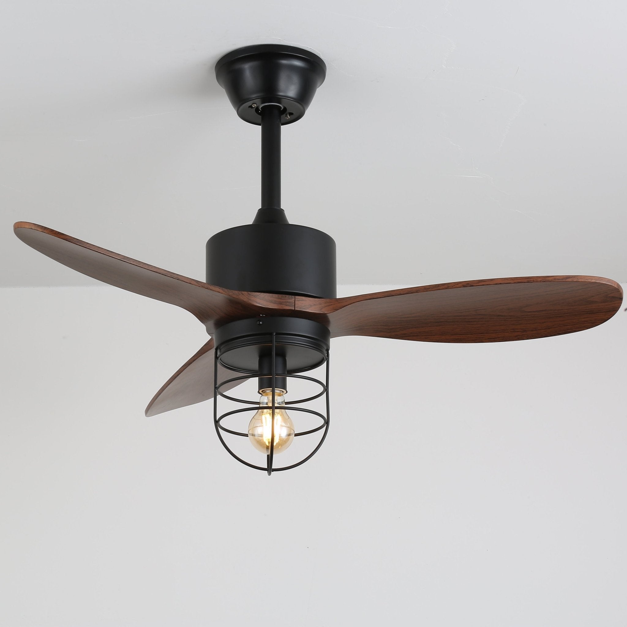 Brivn Industrial Wood Ceiling Fan Light-Neutral Decor