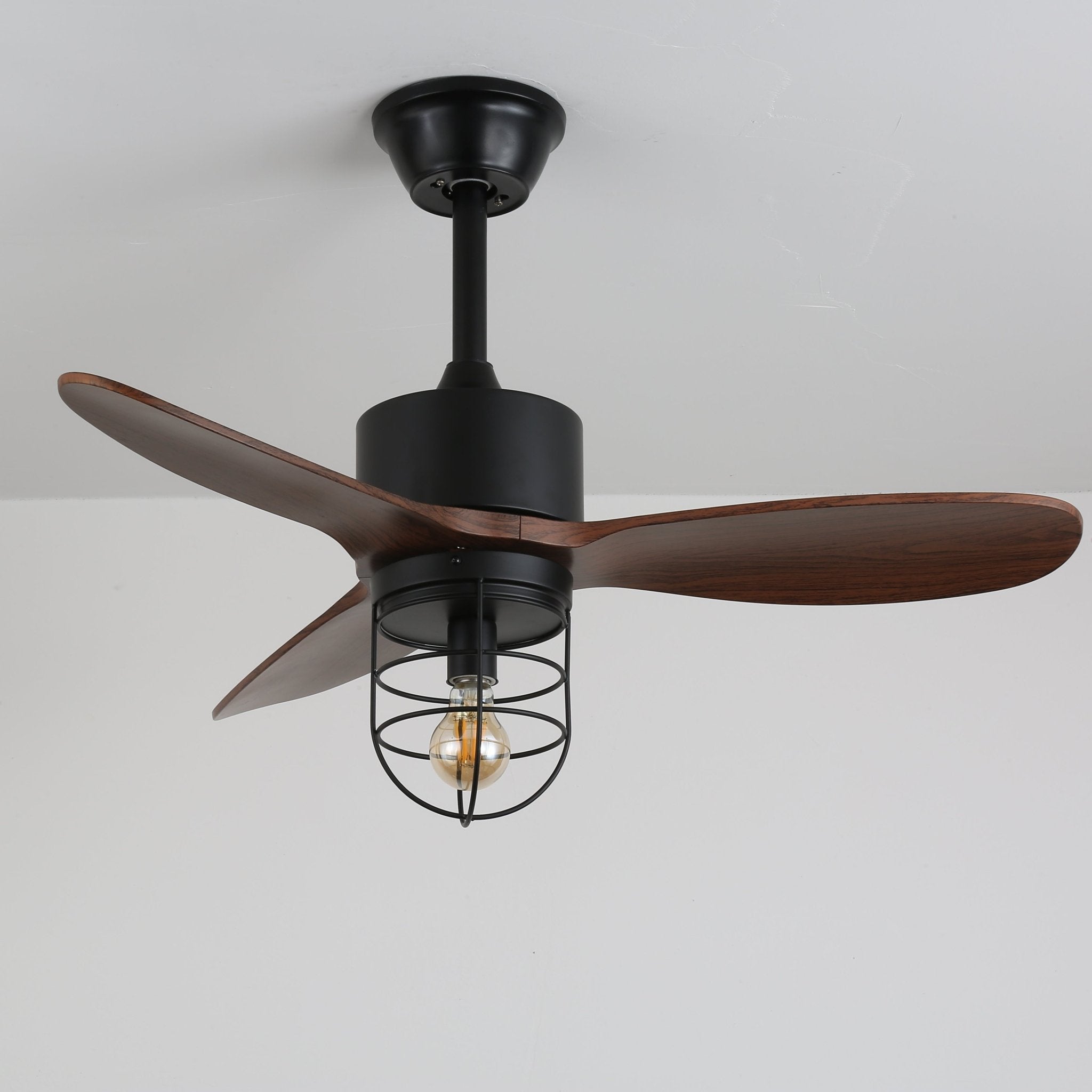 Brivn Industrial Wood Ceiling Fan Light-Neutral Decor