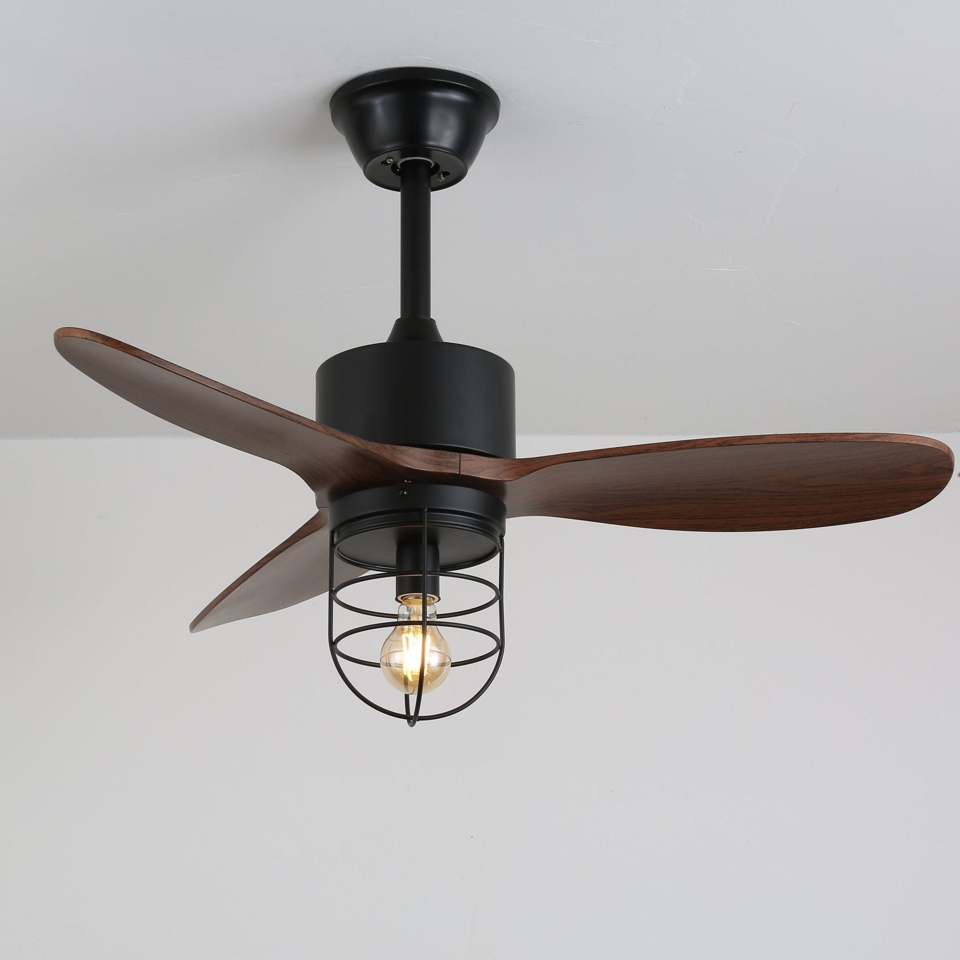 Brivn Industrial Wood Ceiling Fan Light-Neutral Decor