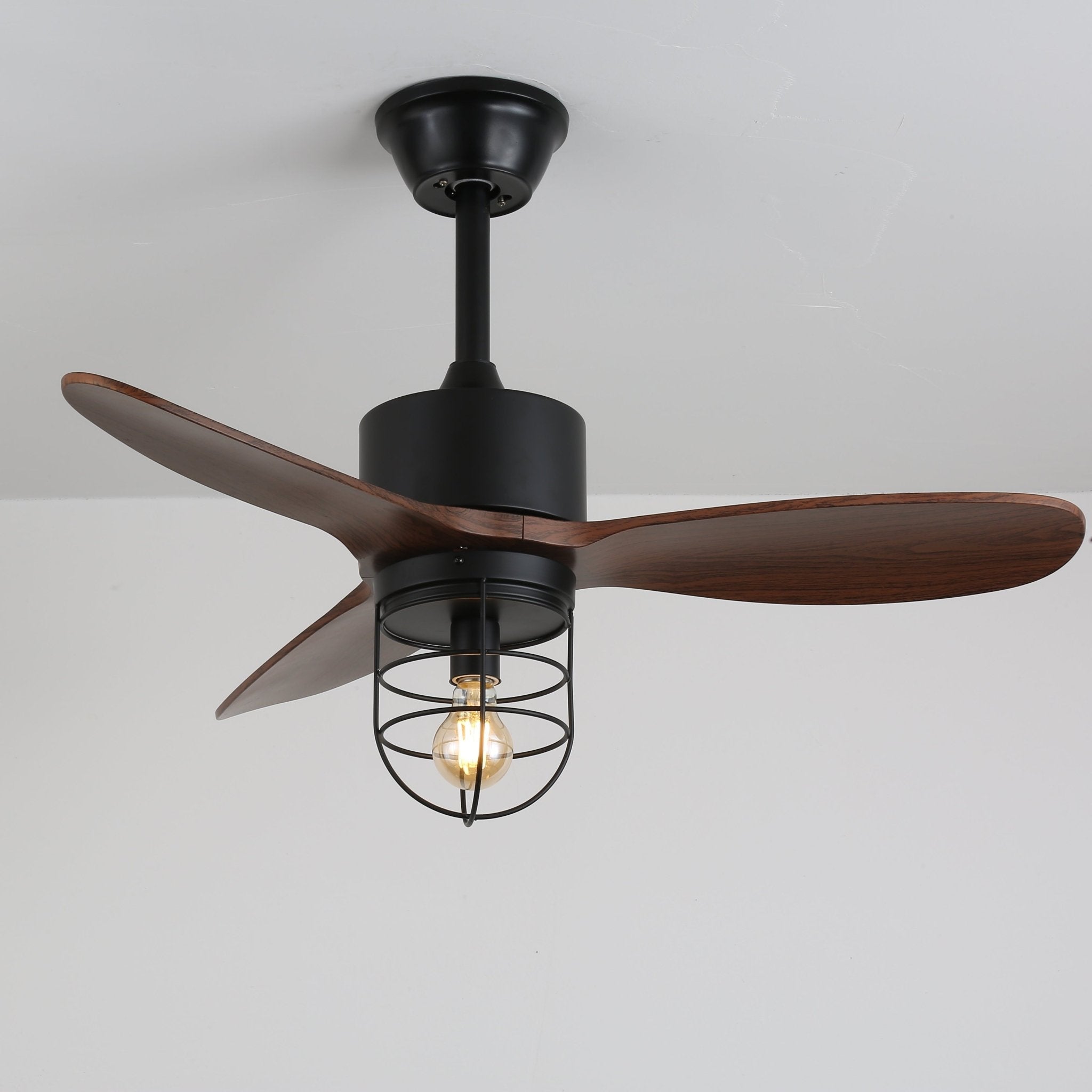 Brivn Industrial Wood Ceiling Fan Light-Neutral Decor