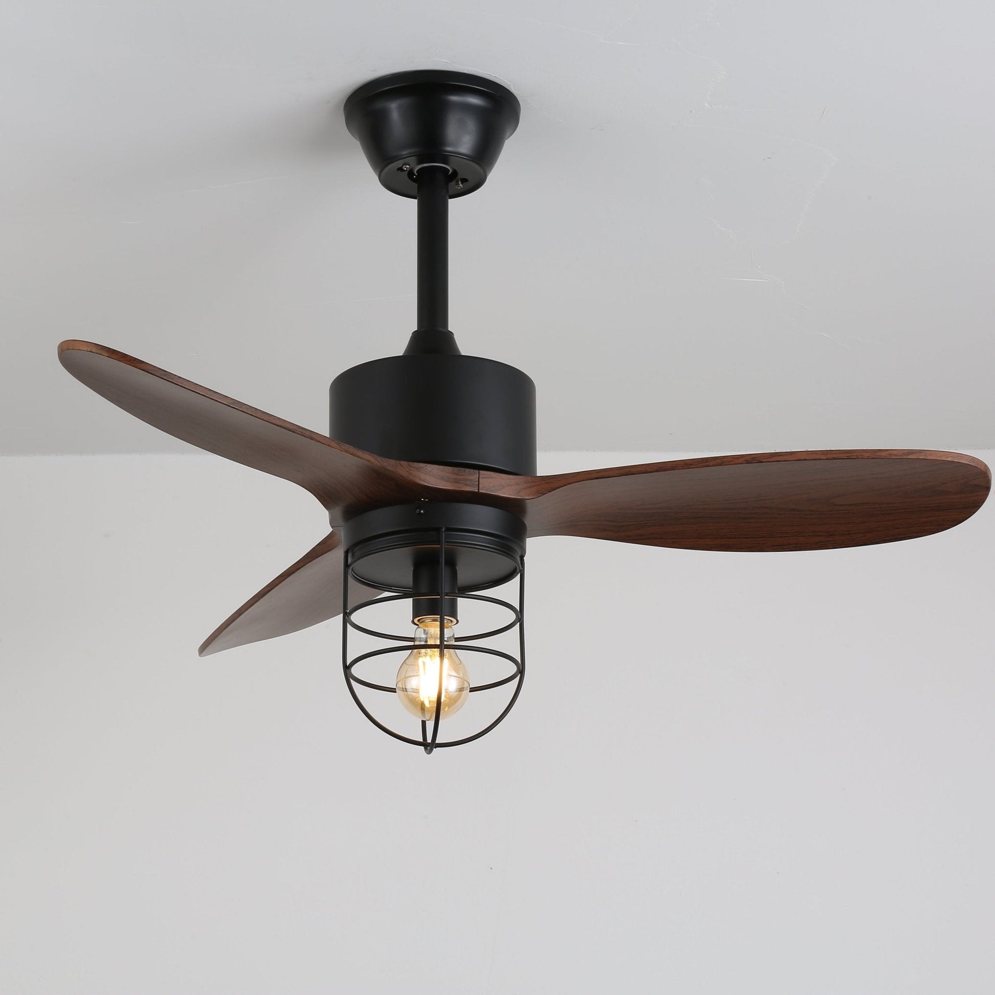 Brivn Industrial Wood Ceiling Fan Light-Neutral Decor