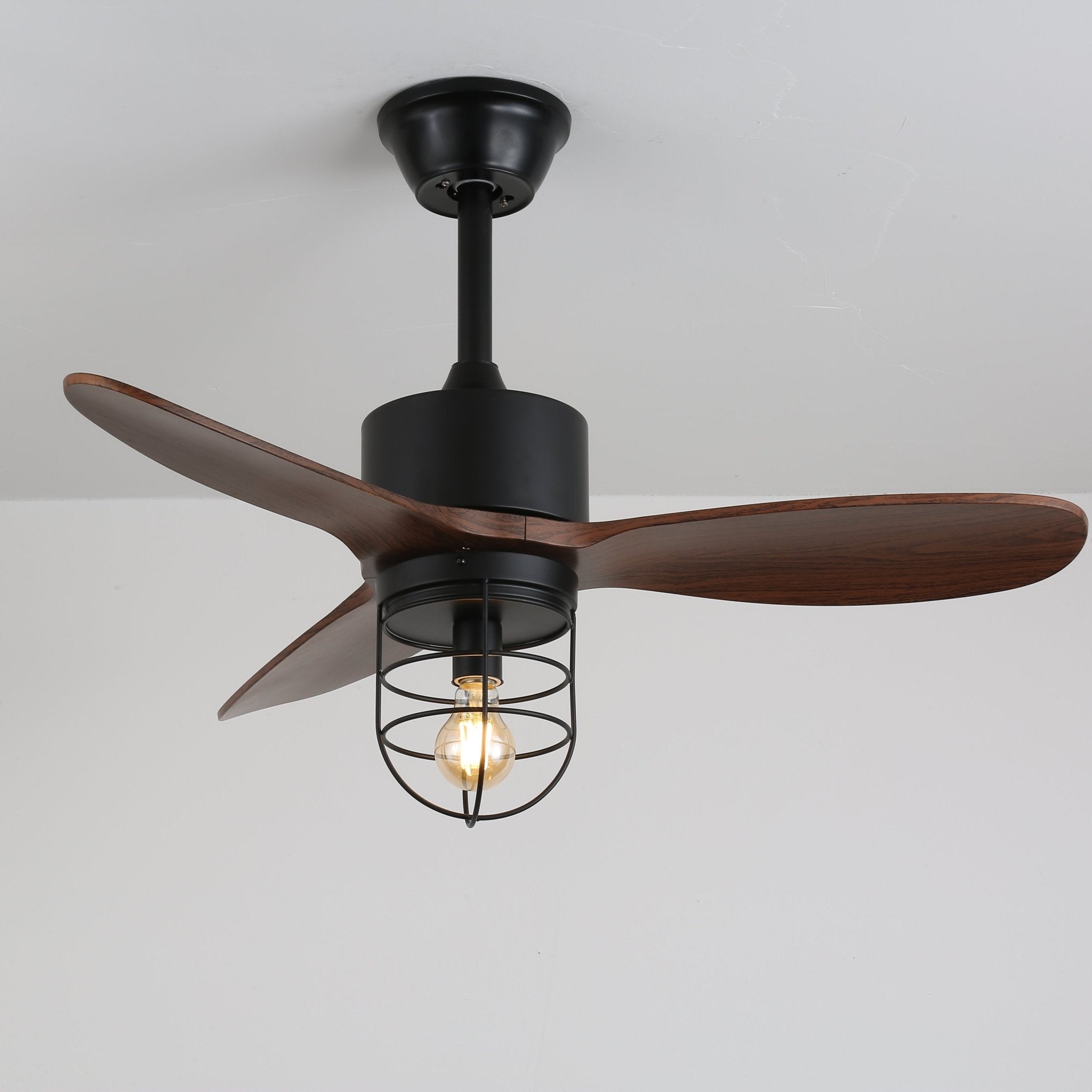 Brivn Industrial Wood Ceiling Fan Light-Neutral Decor