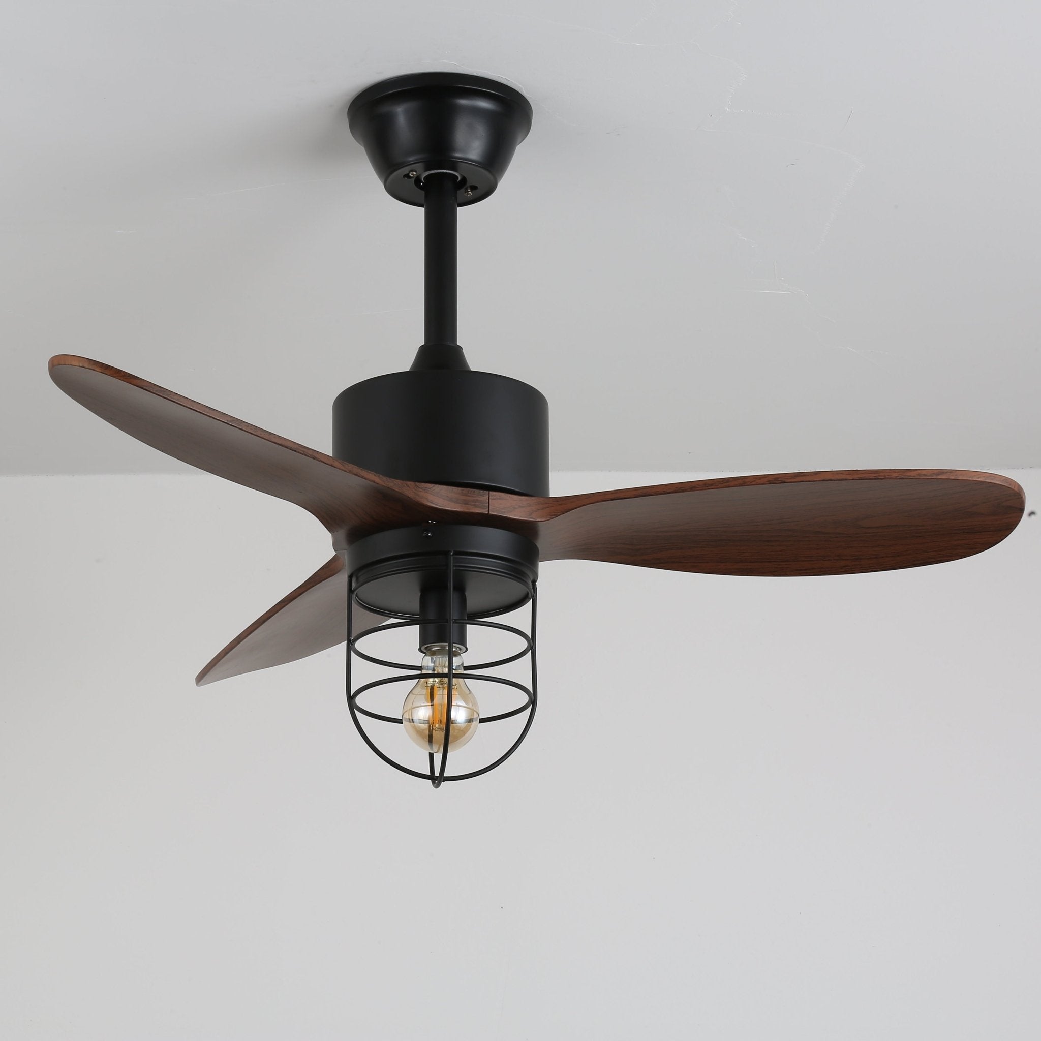 Brivn Industrial Wood Ceiling Fan Light-Neutral Decor