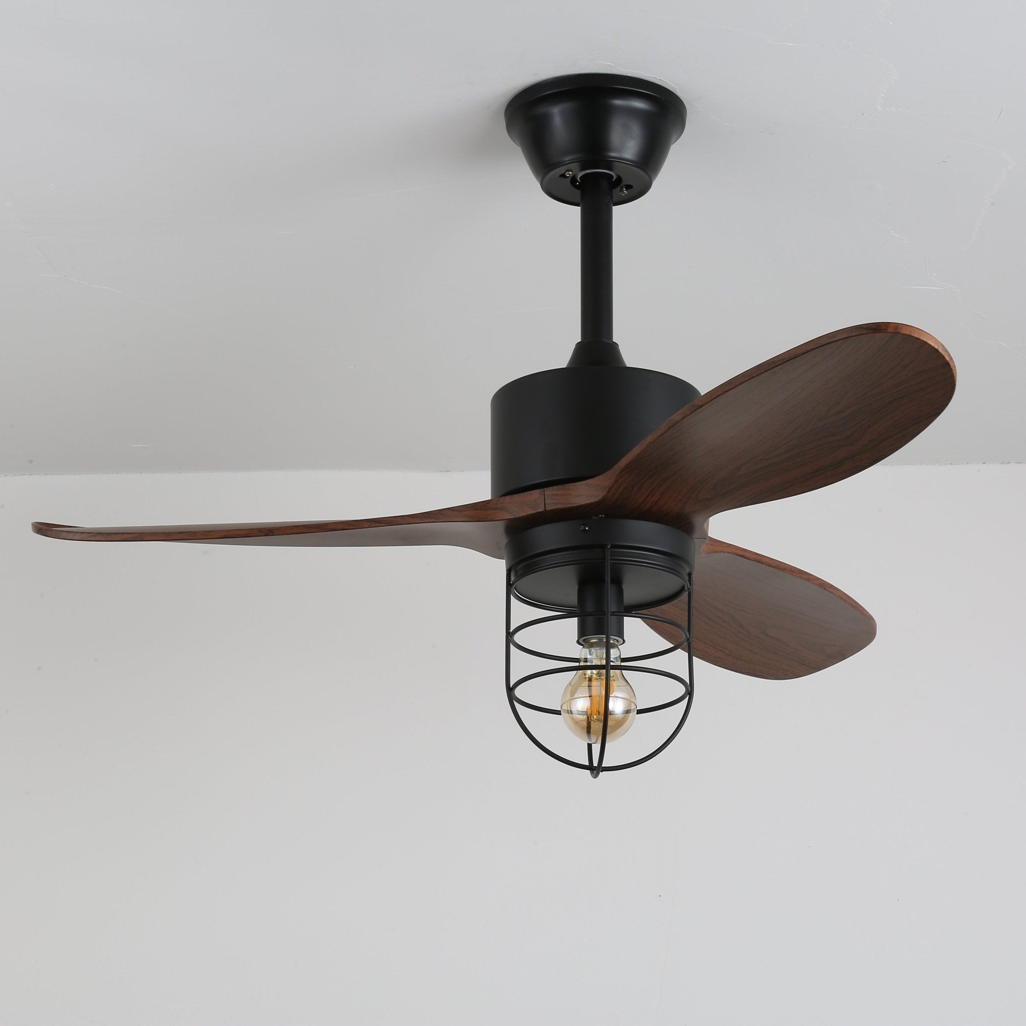 Brivn Industrial Wood Ceiling Fan Light-Neutral Decor