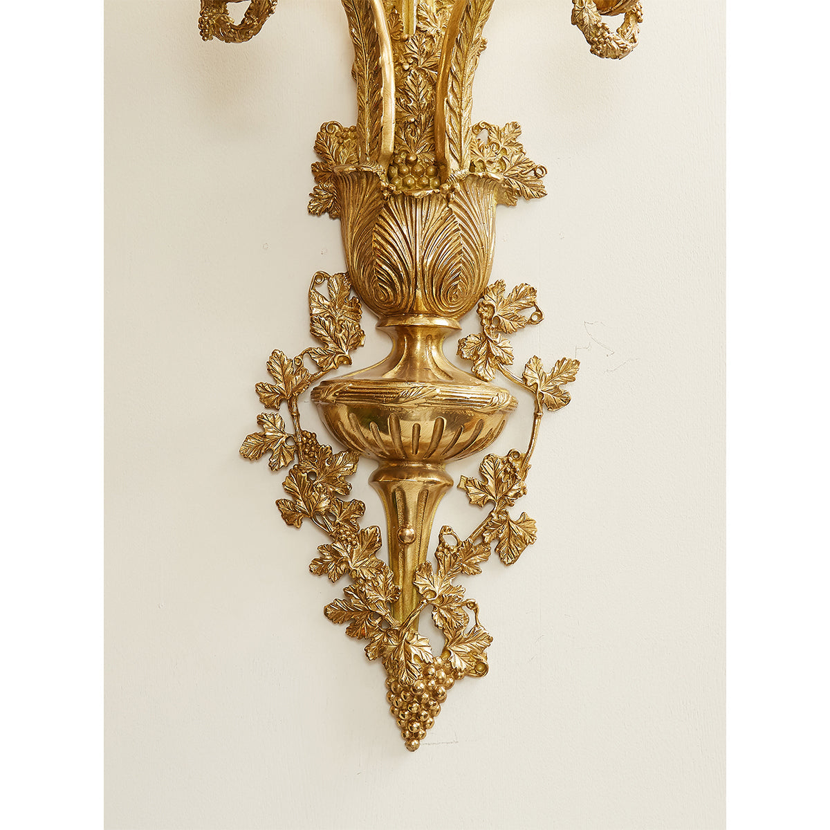 Caldwell Brass Wall Lamp viewed from a low angle.