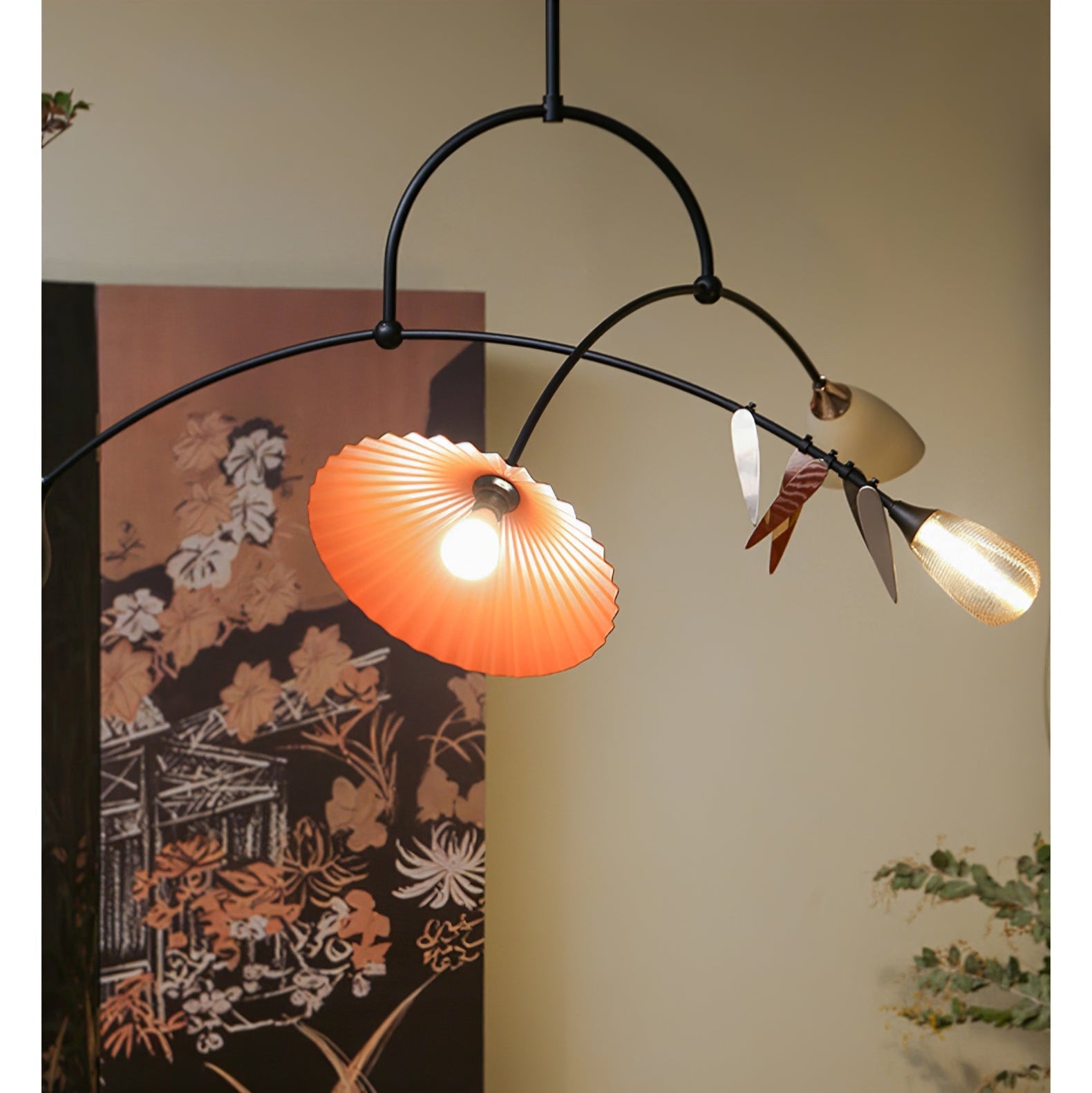 FloraCurv Glass Artisan Pendant Light-Neutral Decor